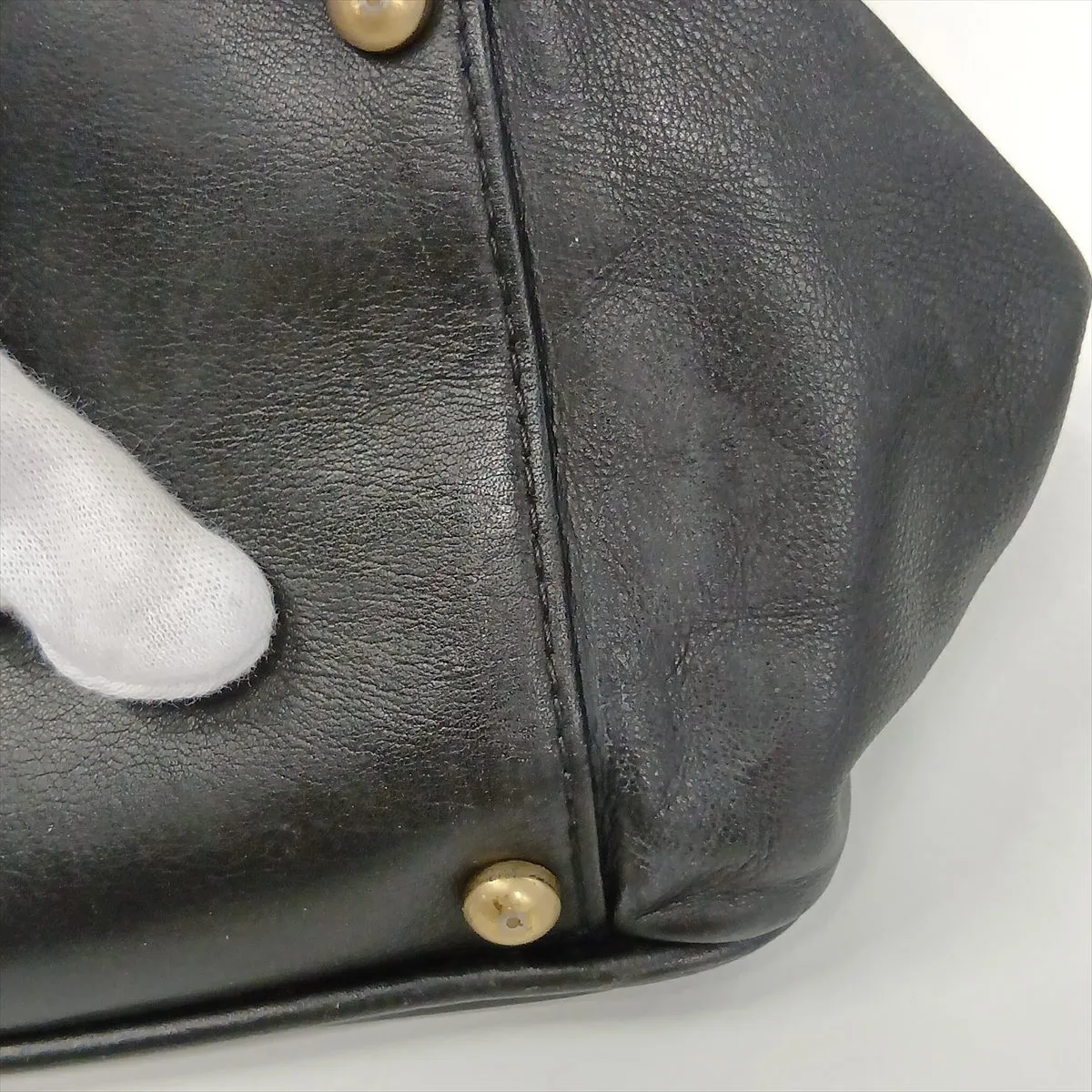 Camellia Lambskin Tote Bag, Black with Gold Hardware, Item No. 7896168 (Serial Number 7) — view 12