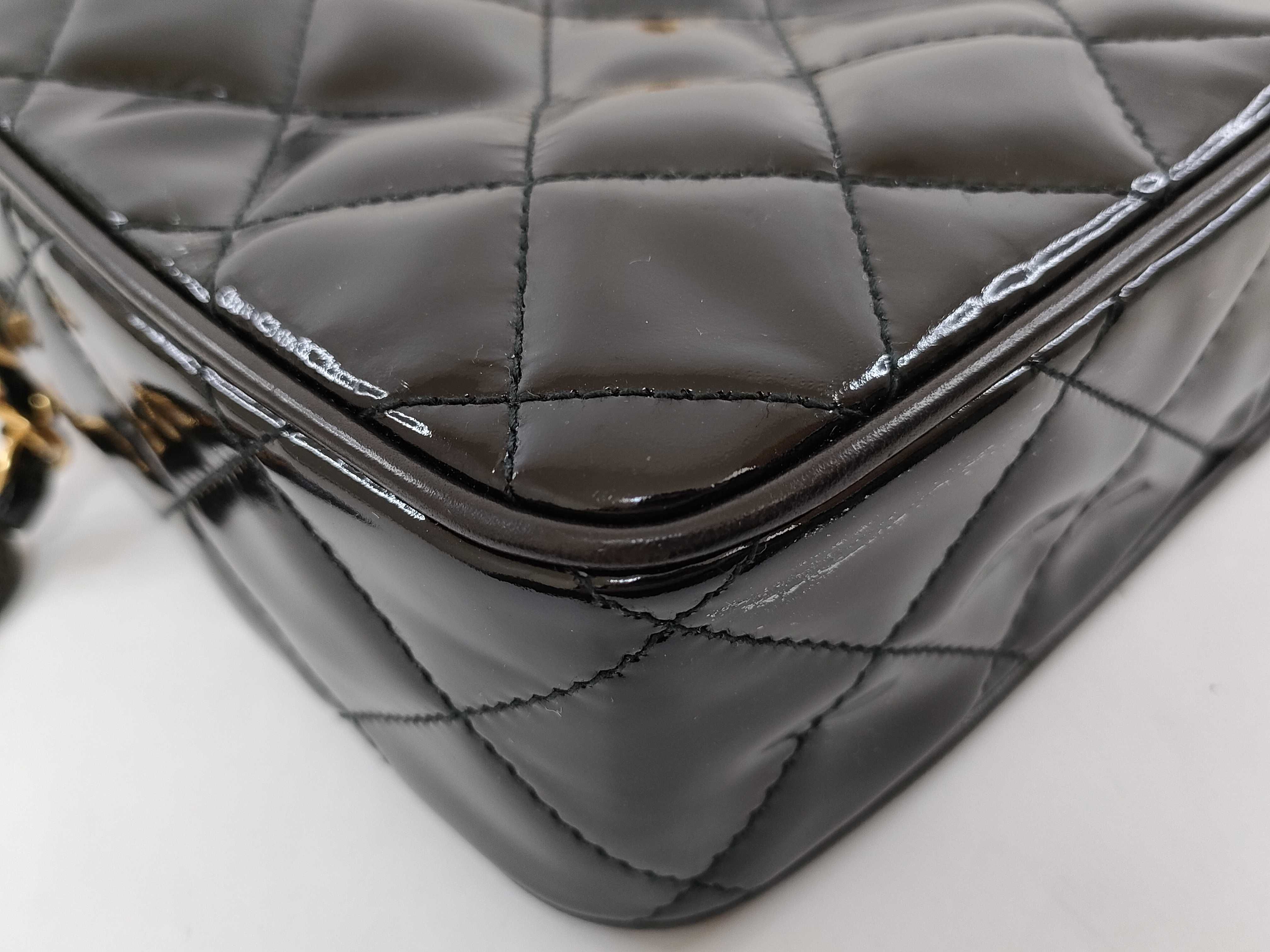 Matelassé Patent Leather Chain Shoulder Bag (Series 3) — view 4
