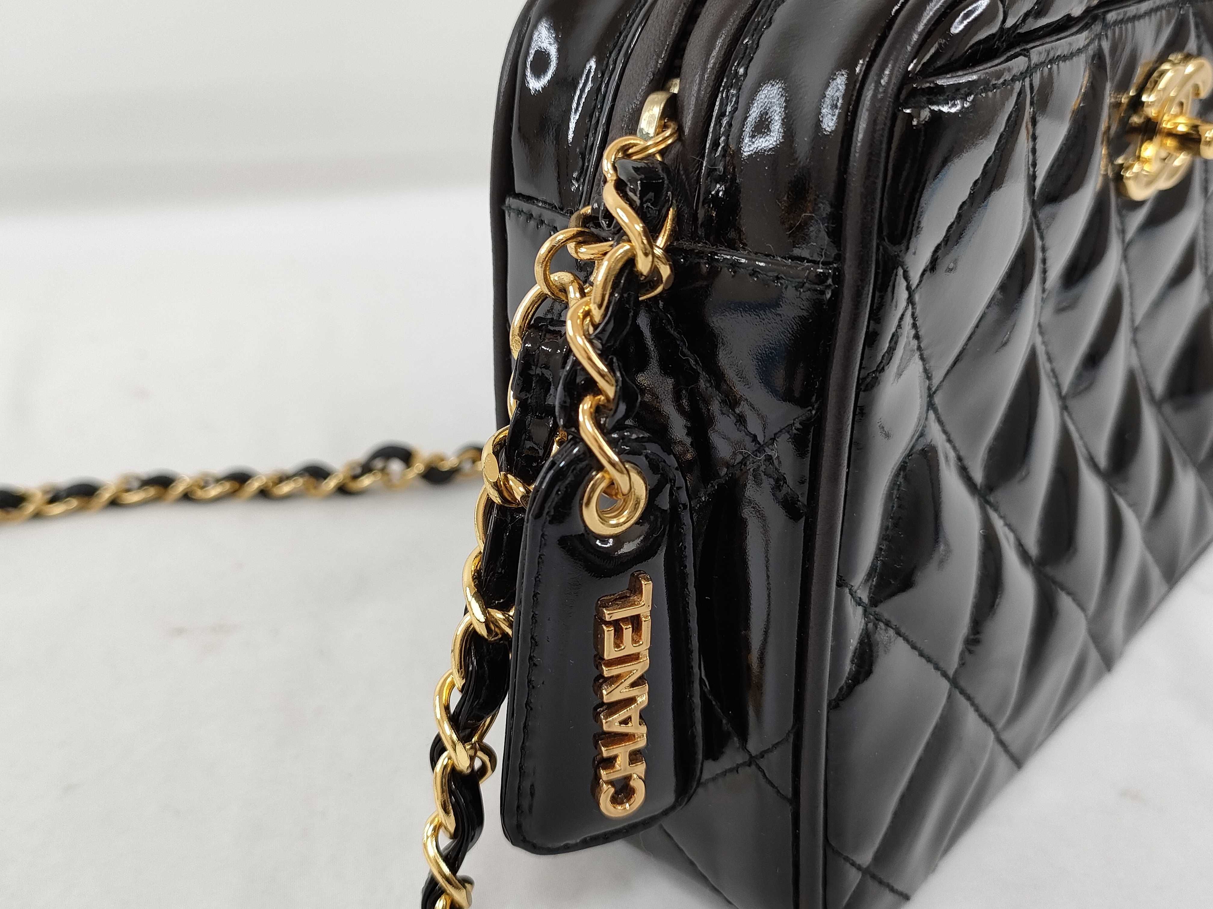 Matelassé Patent Leather Chain Shoulder Bag (Series 3) — view 7