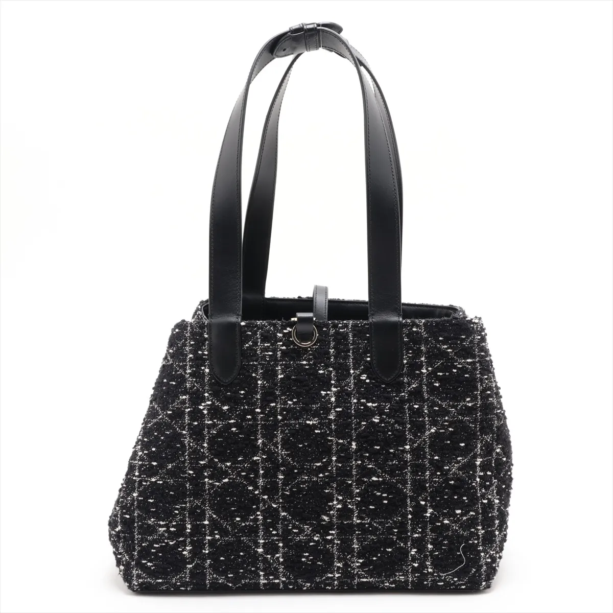 Toujours Tweed x Leather Tote Bag, Black — view 2