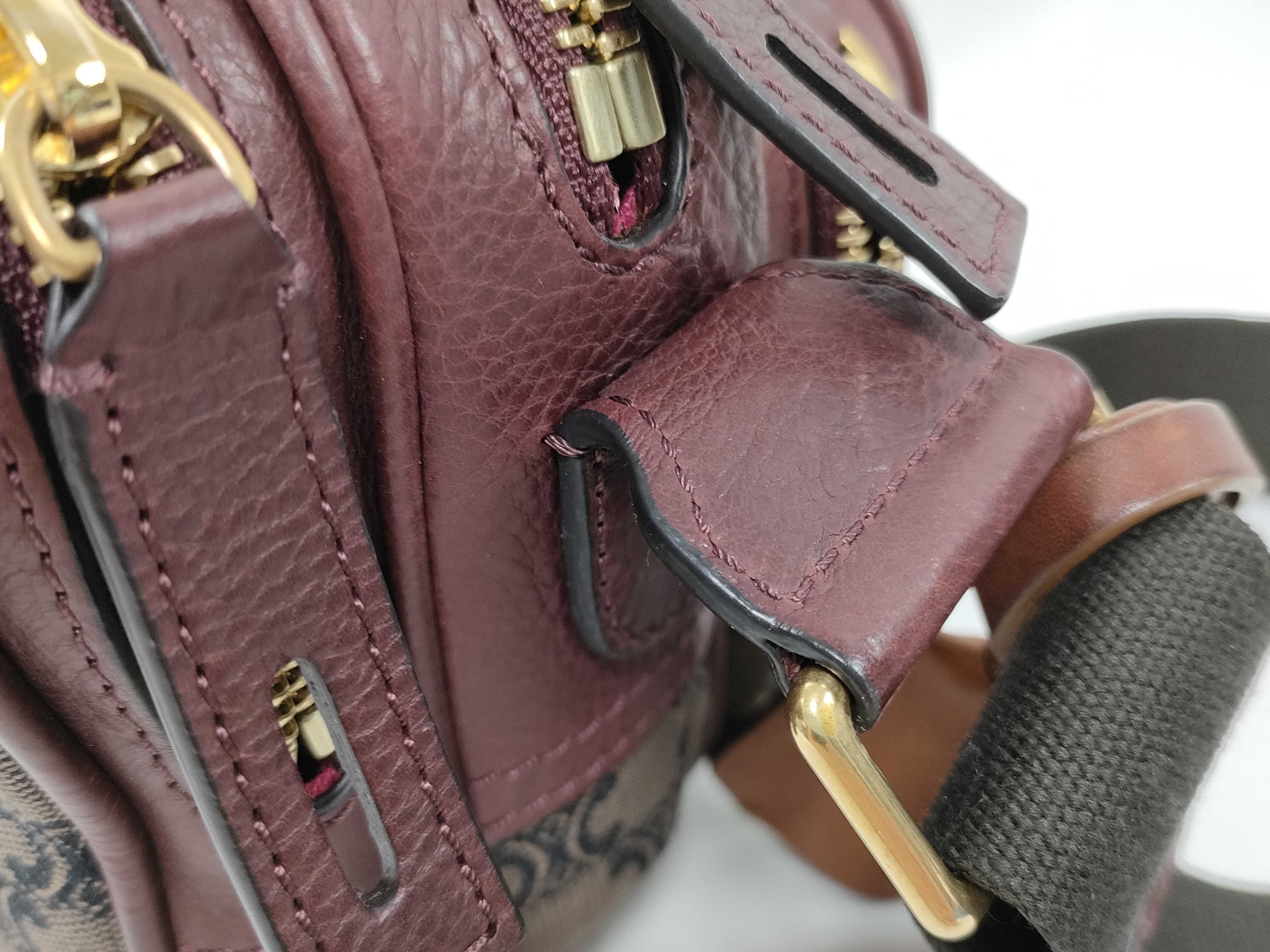 Triomphe Shoulder Bag, Burgundy Shoulder Bag — view 5