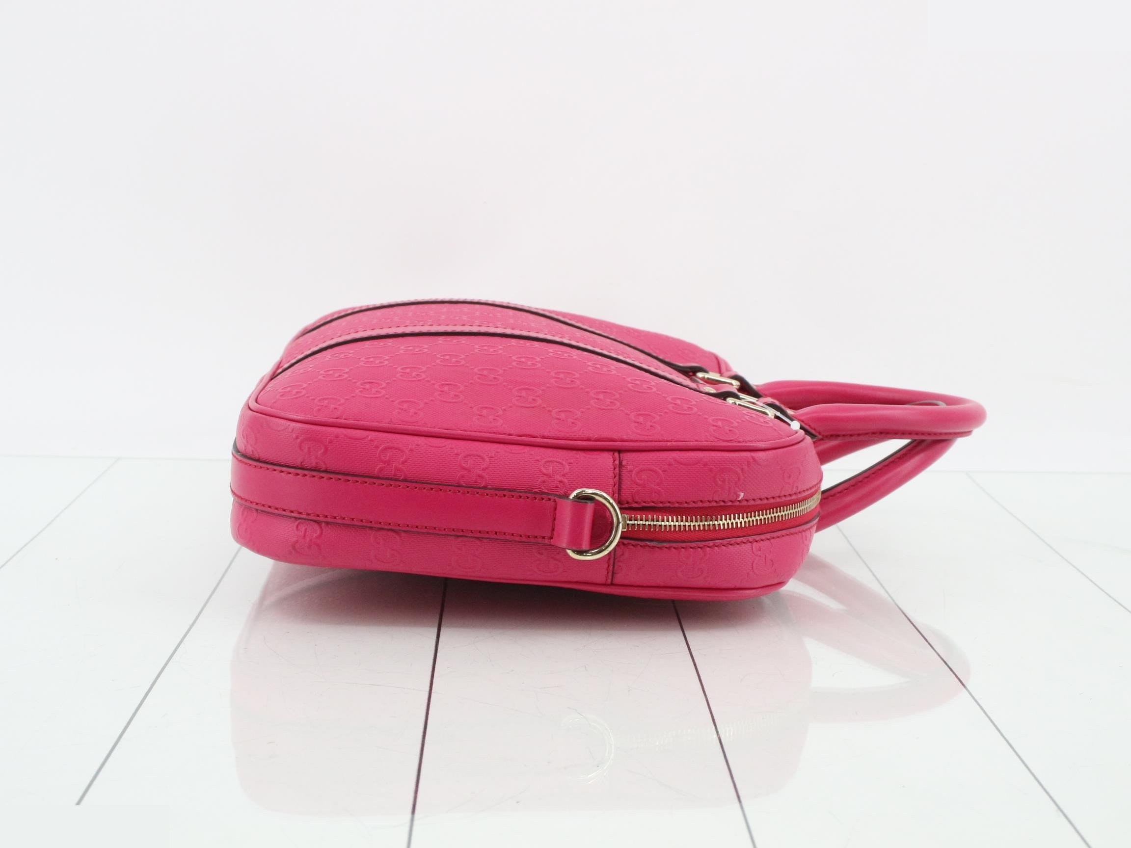 GG Embossed 2-Way Bag, Leather, Magenta — view 3