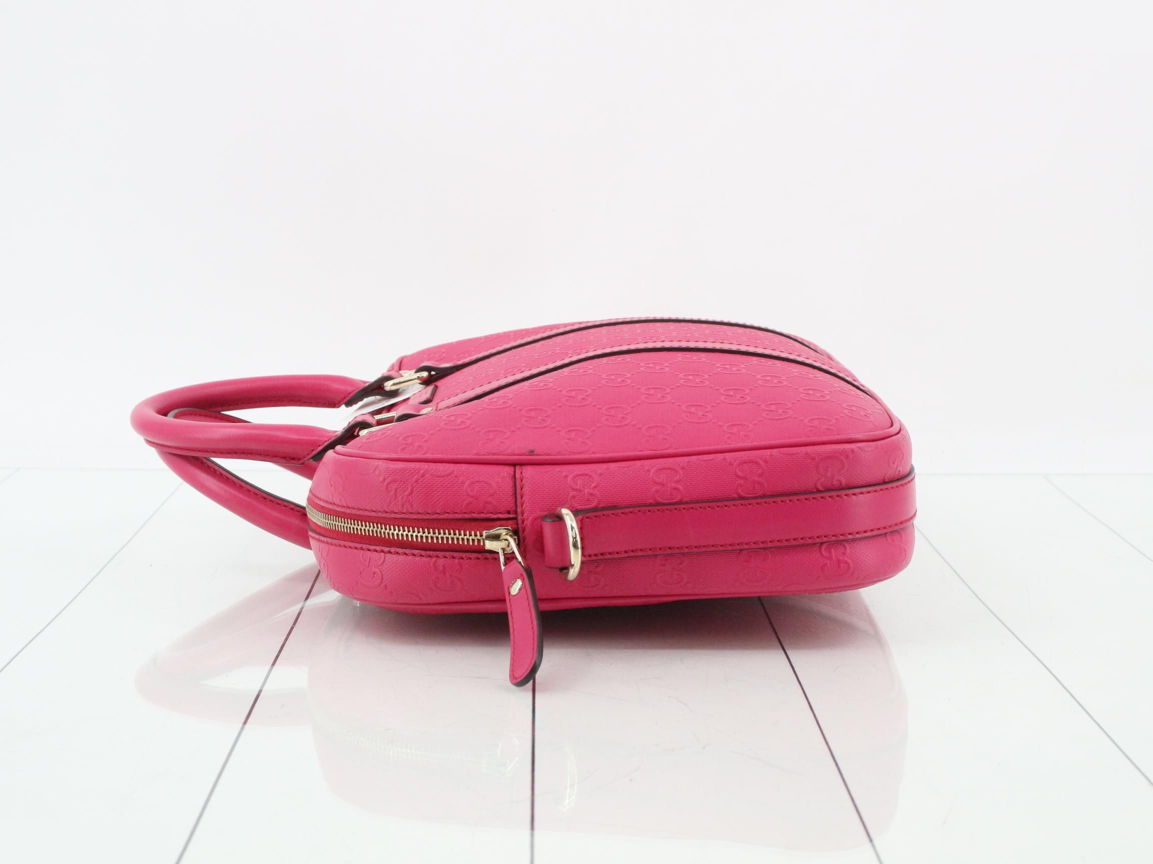GG Embossed 2-Way Bag, Leather, Magenta — view 4