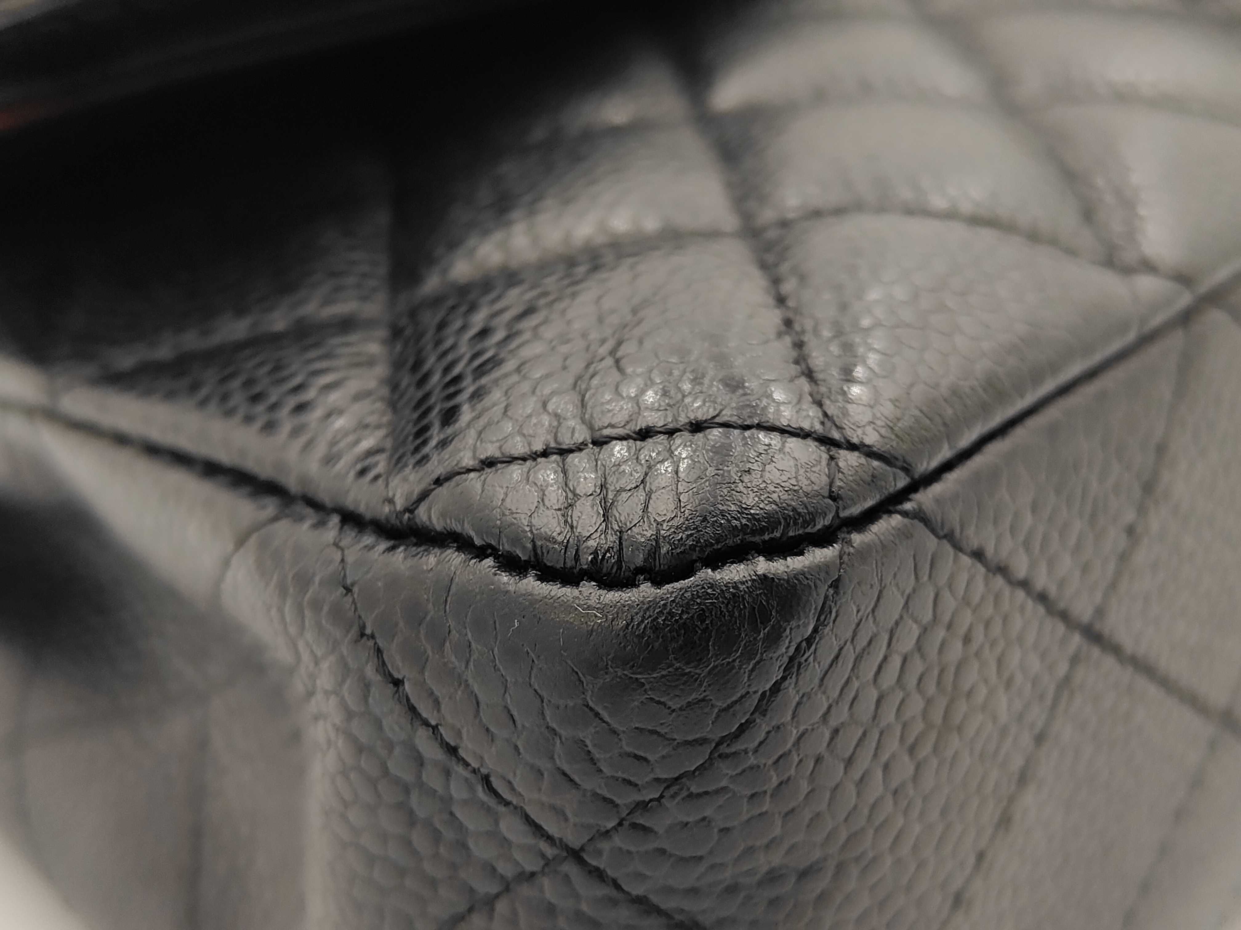 Double Flap Caviar Skin Shoulder Bag — view 6