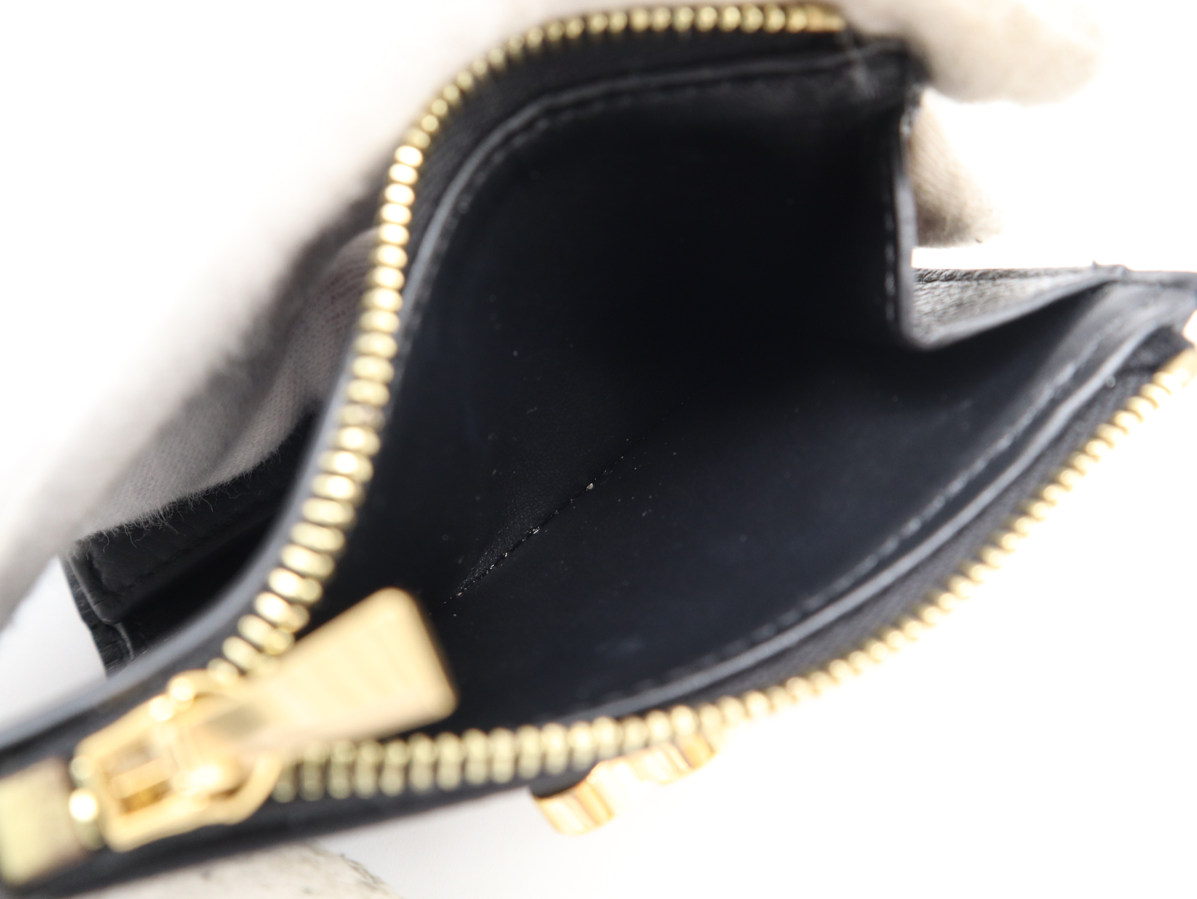 Leather Fine Strap Wallet, Black, Gold Hardware — view 10