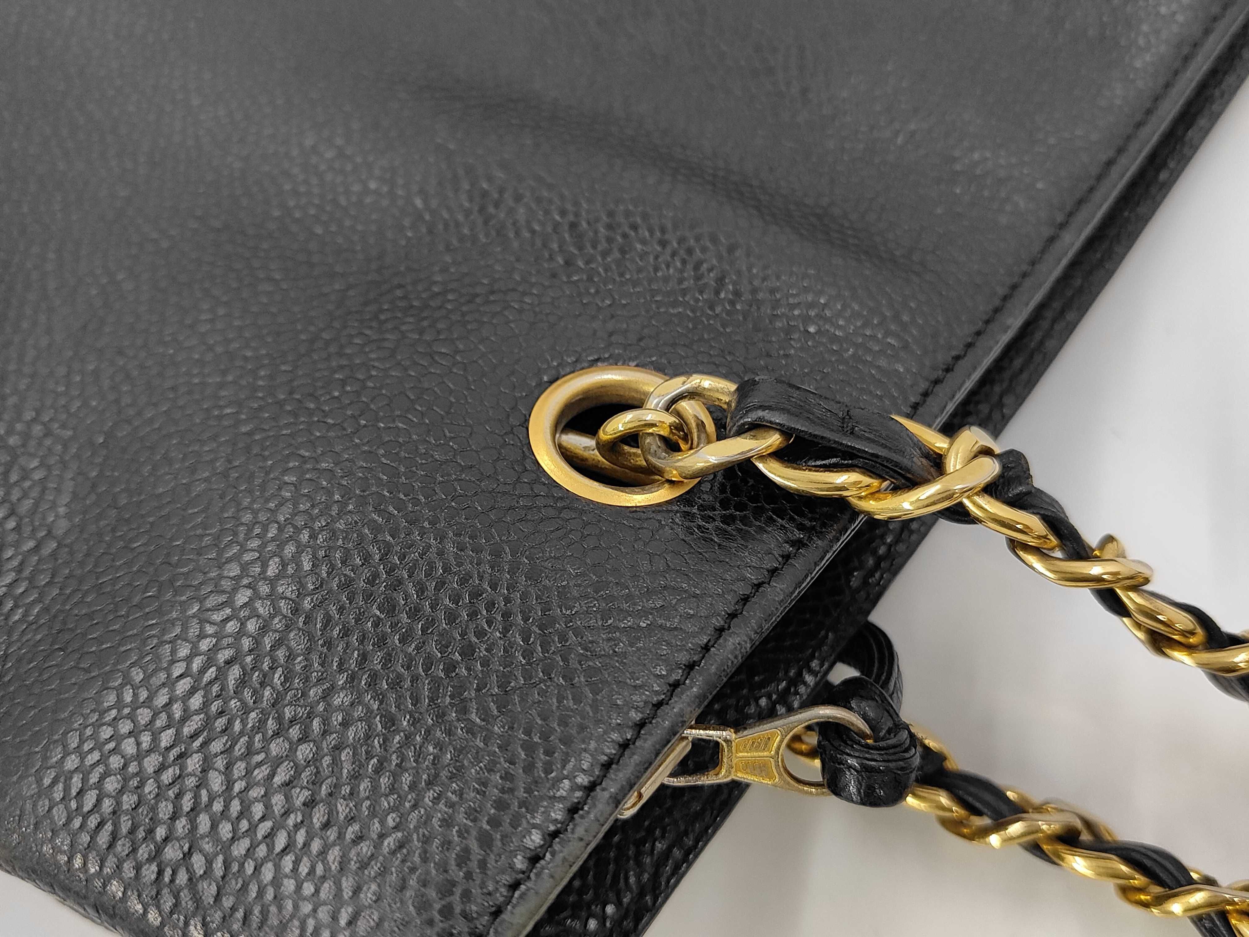 Caviar Skin Coco Mark Flap Turnlock Tote Bag Shoulder Bag — view 8