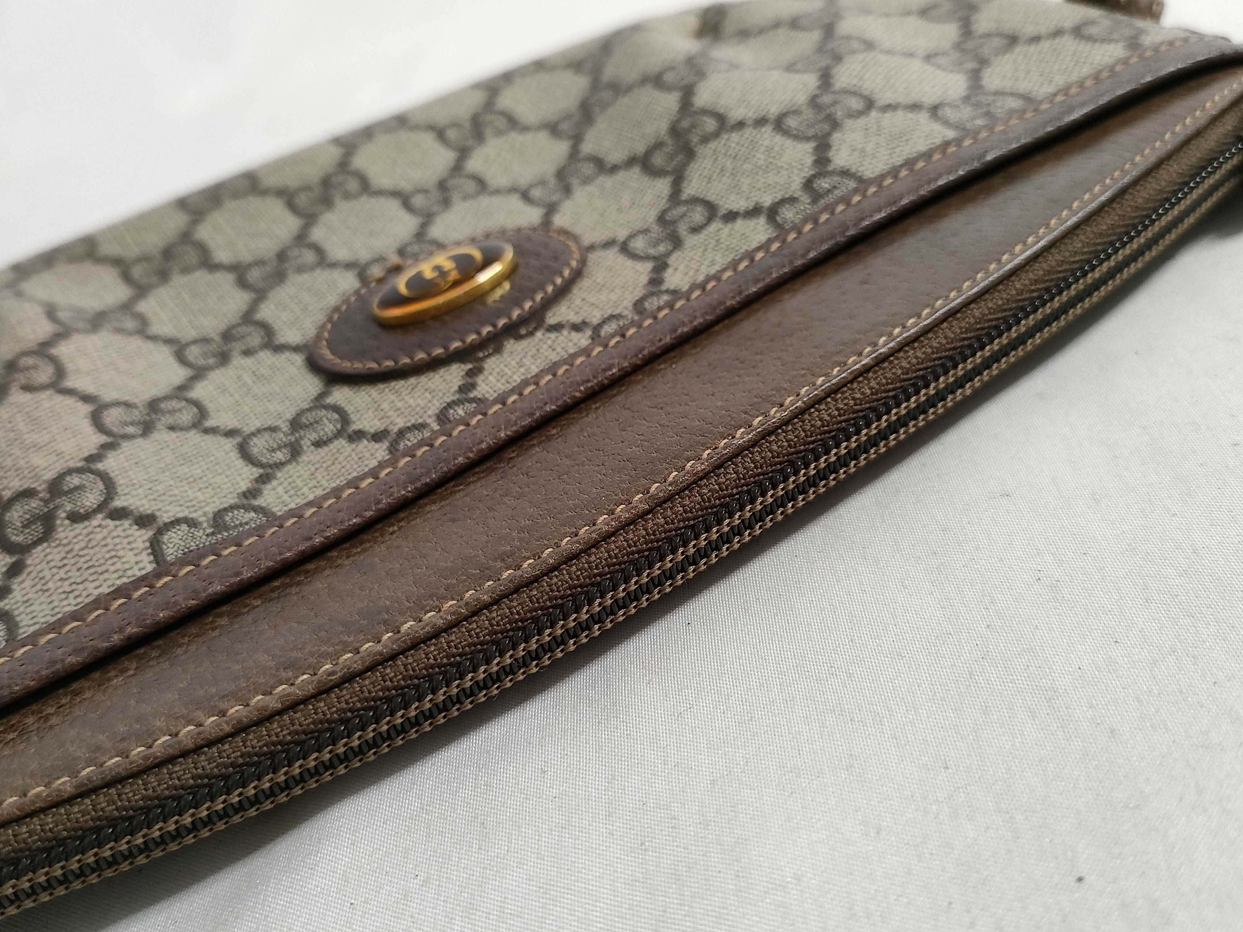 GG Supreme Shoulder Bag, PVC Leather, Brown — view 8