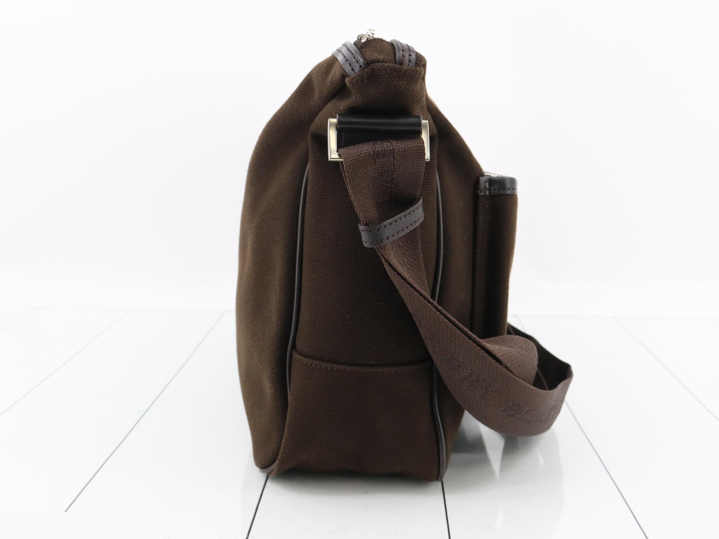 Shoulder Bag, Canvas, Brown — view 4