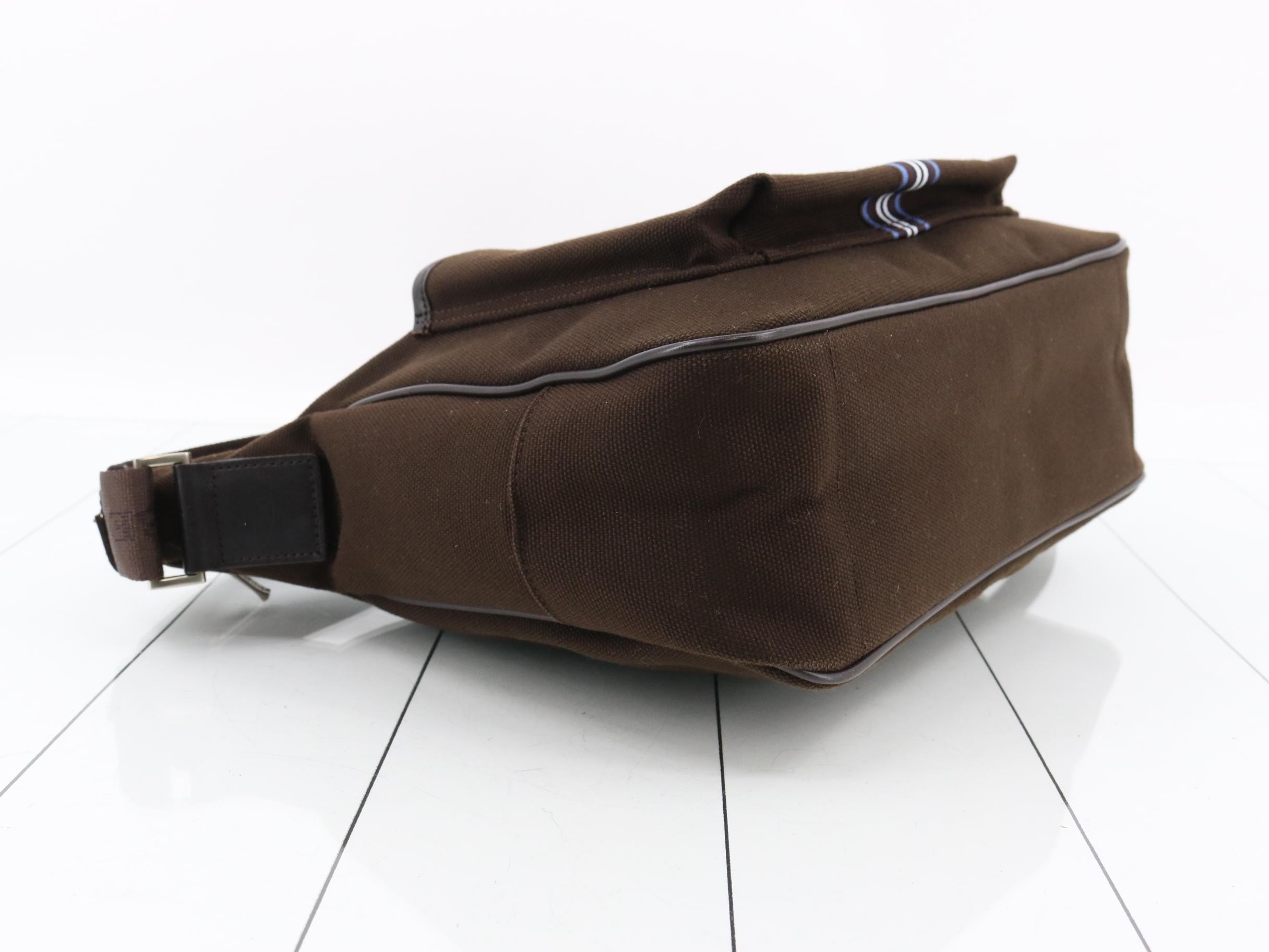 Shoulder Bag, Canvas, Brown — view 5