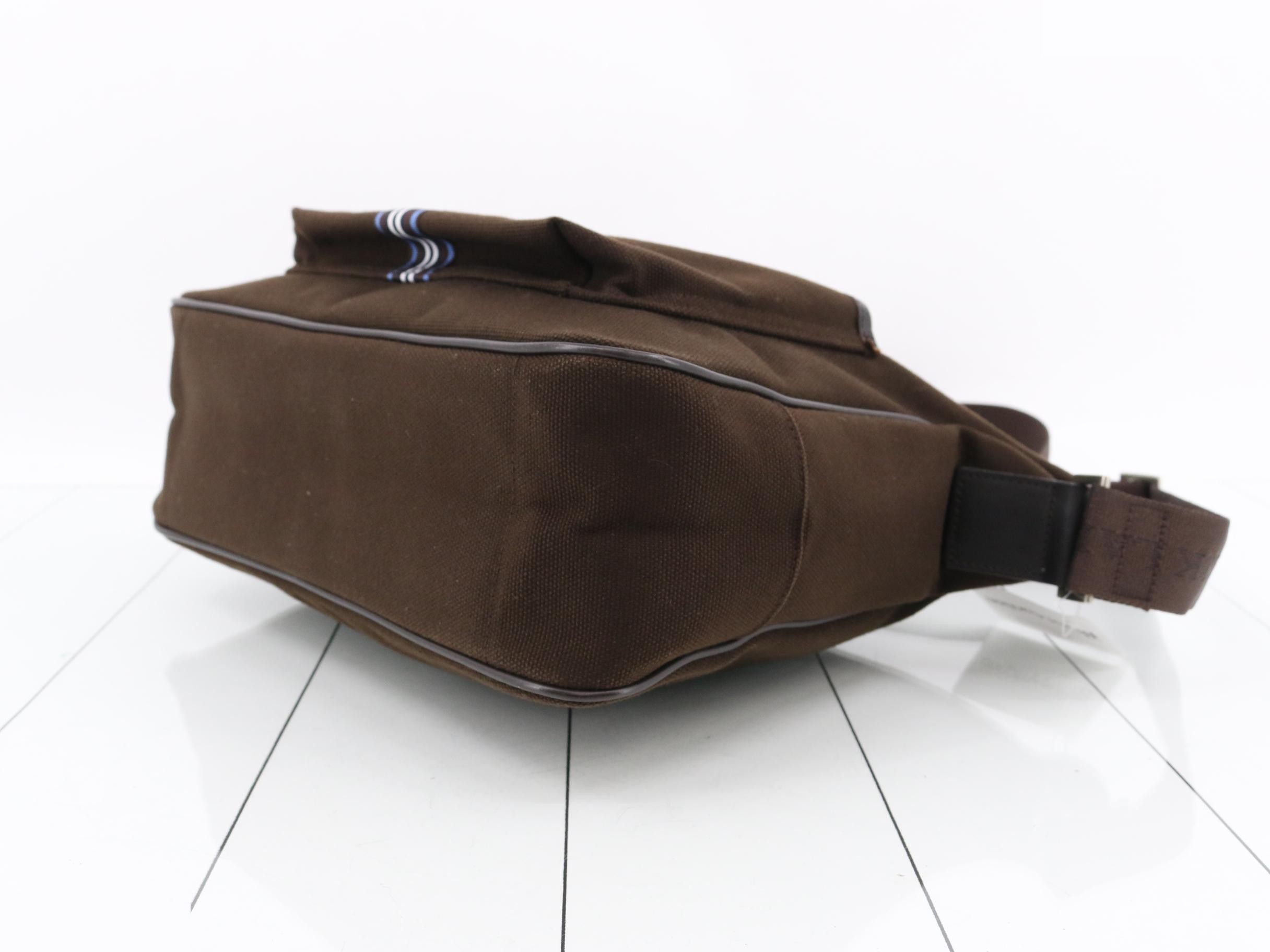 Shoulder Bag, Canvas, Brown — view 6