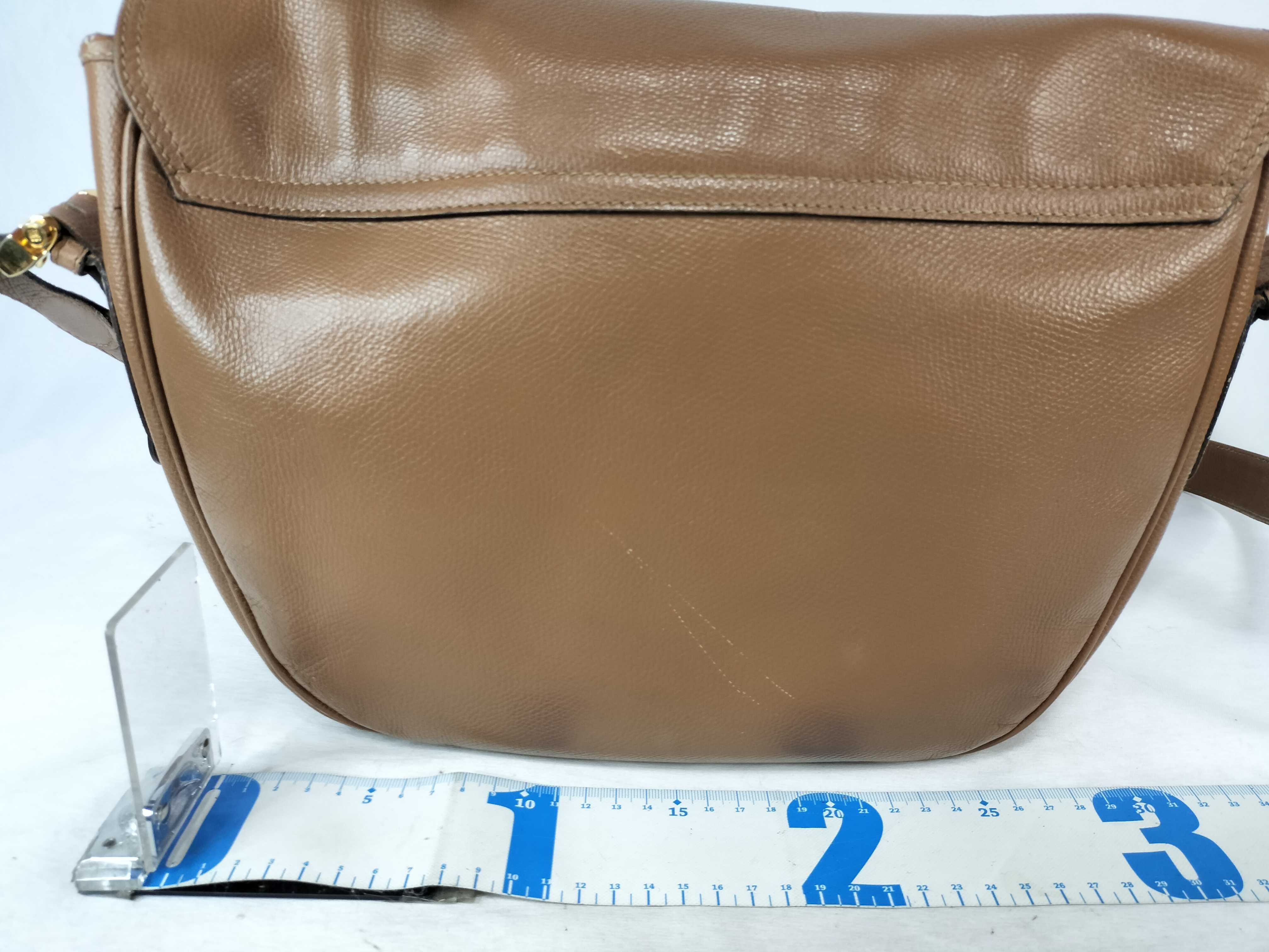 Anagram Leather Shoulder Bag, Brown, W30cm — view 2