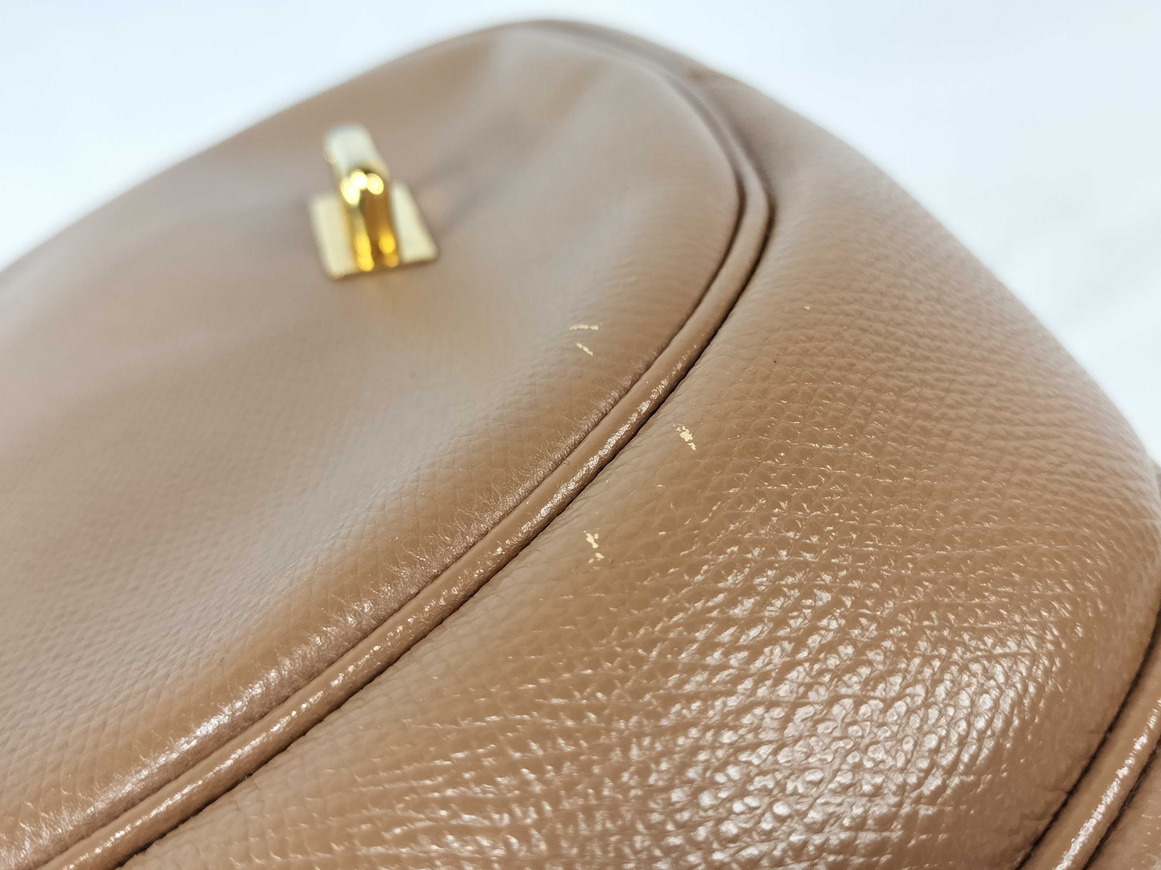 Anagram Leather Shoulder Bag, Brown, W30cm — view 14
