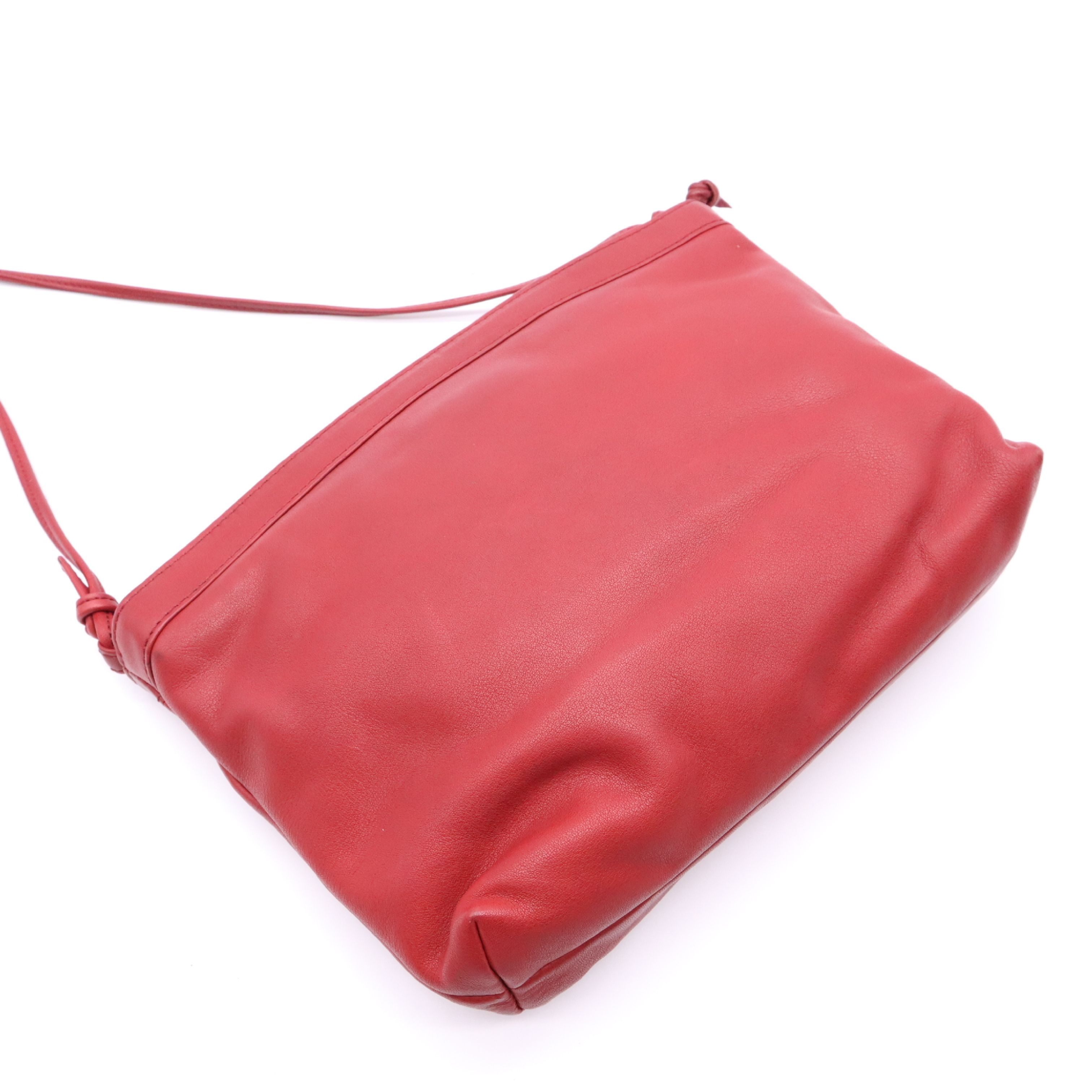 Leather Anagram Shoulder Bag, Red — view 2