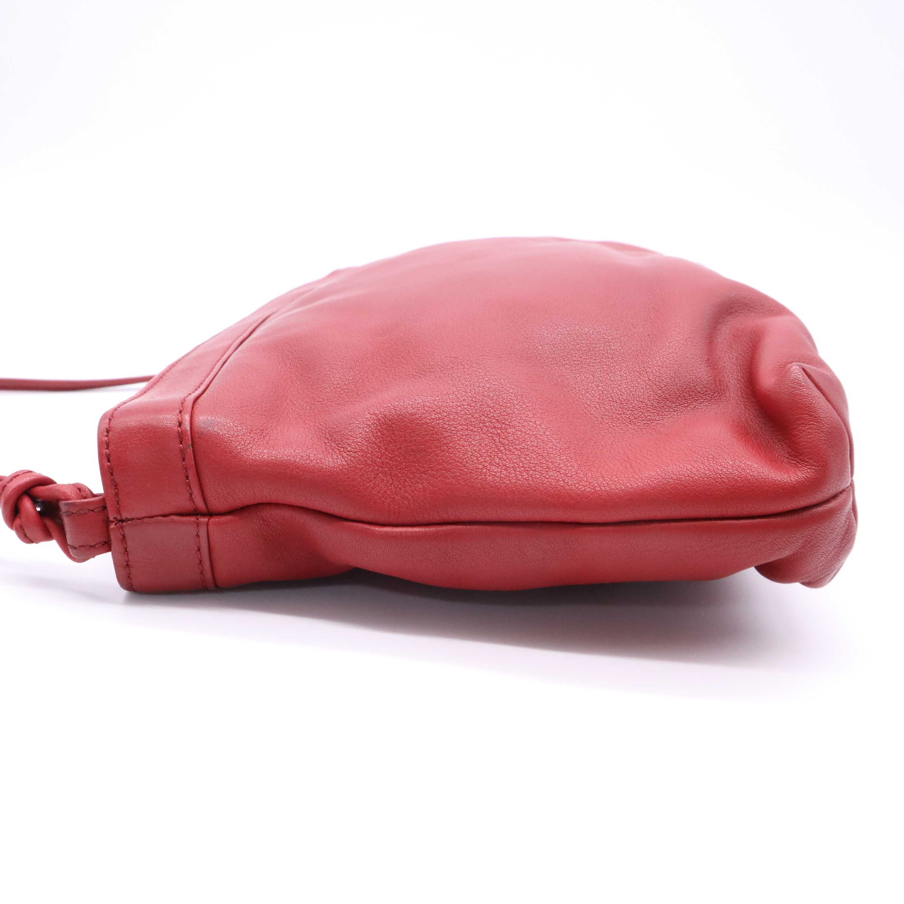 Leather Anagram Shoulder Bag, Red — view 3