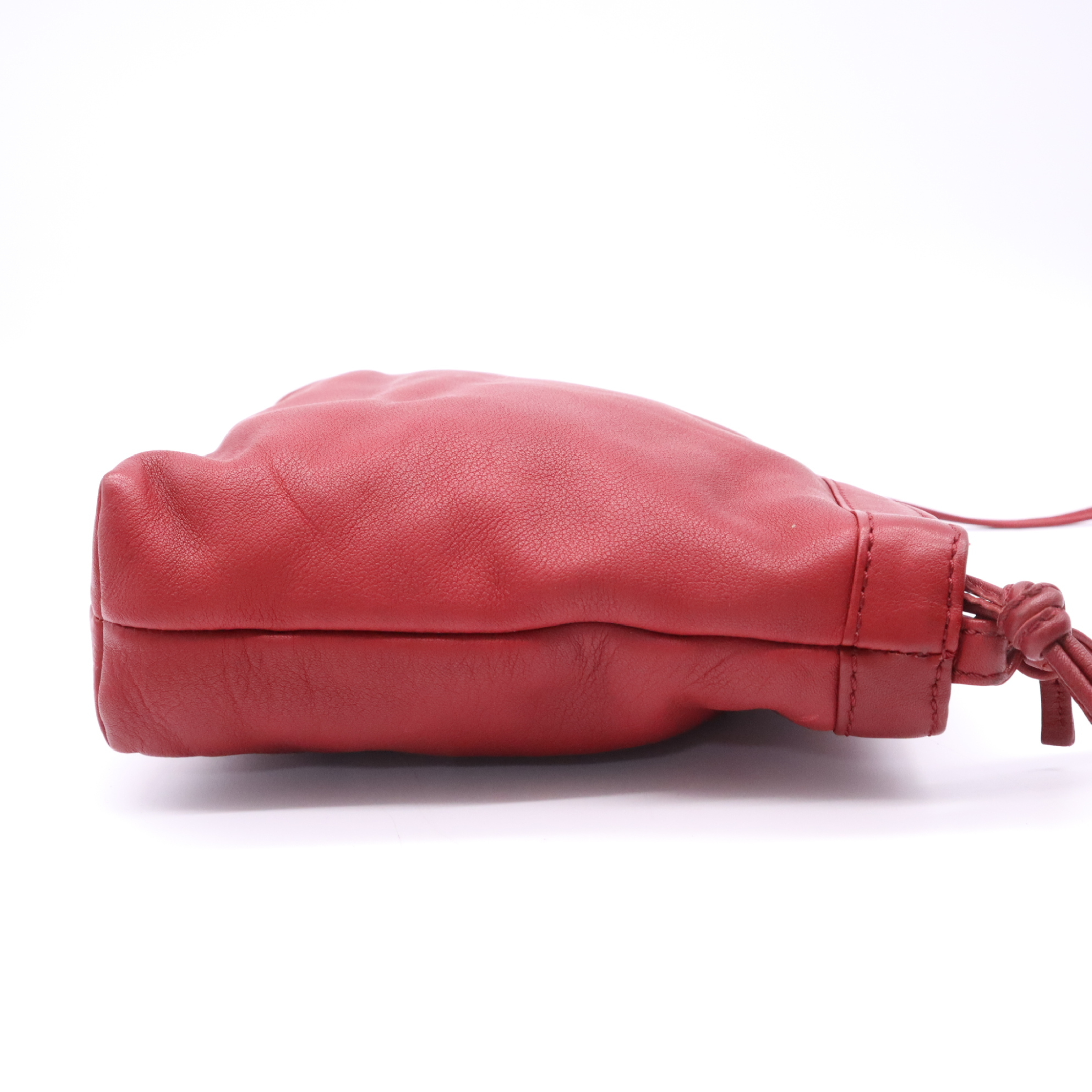 Leather Anagram Shoulder Bag, Red — view 4