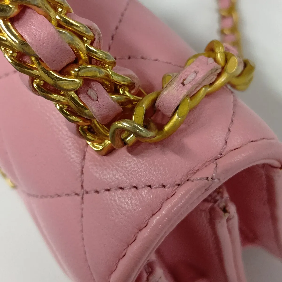 Matelassé Lambskin 2-Way Handbag, Top Handle, Pink, Gold Hardware, E3UUKAEL, Random Serial Number — view 11