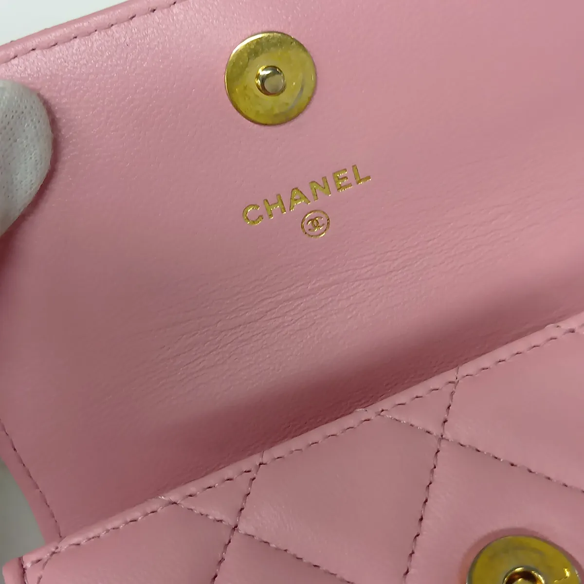 Matelassé Lambskin 2-Way Handbag, Top Handle, Pink, Gold Hardware, E3UUKAEL, Random Serial Number — view 12