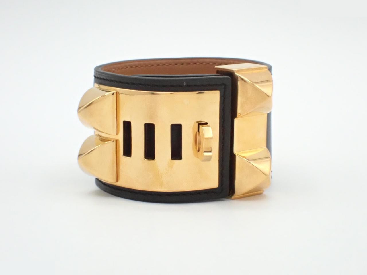 Collier de Chien leather bangle, wrist circumference approximately 17cm — view 2