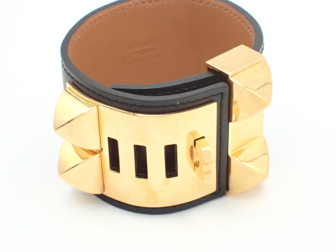 Collier de Chien leather bangle, wrist circumference approximately 17cm — view 3