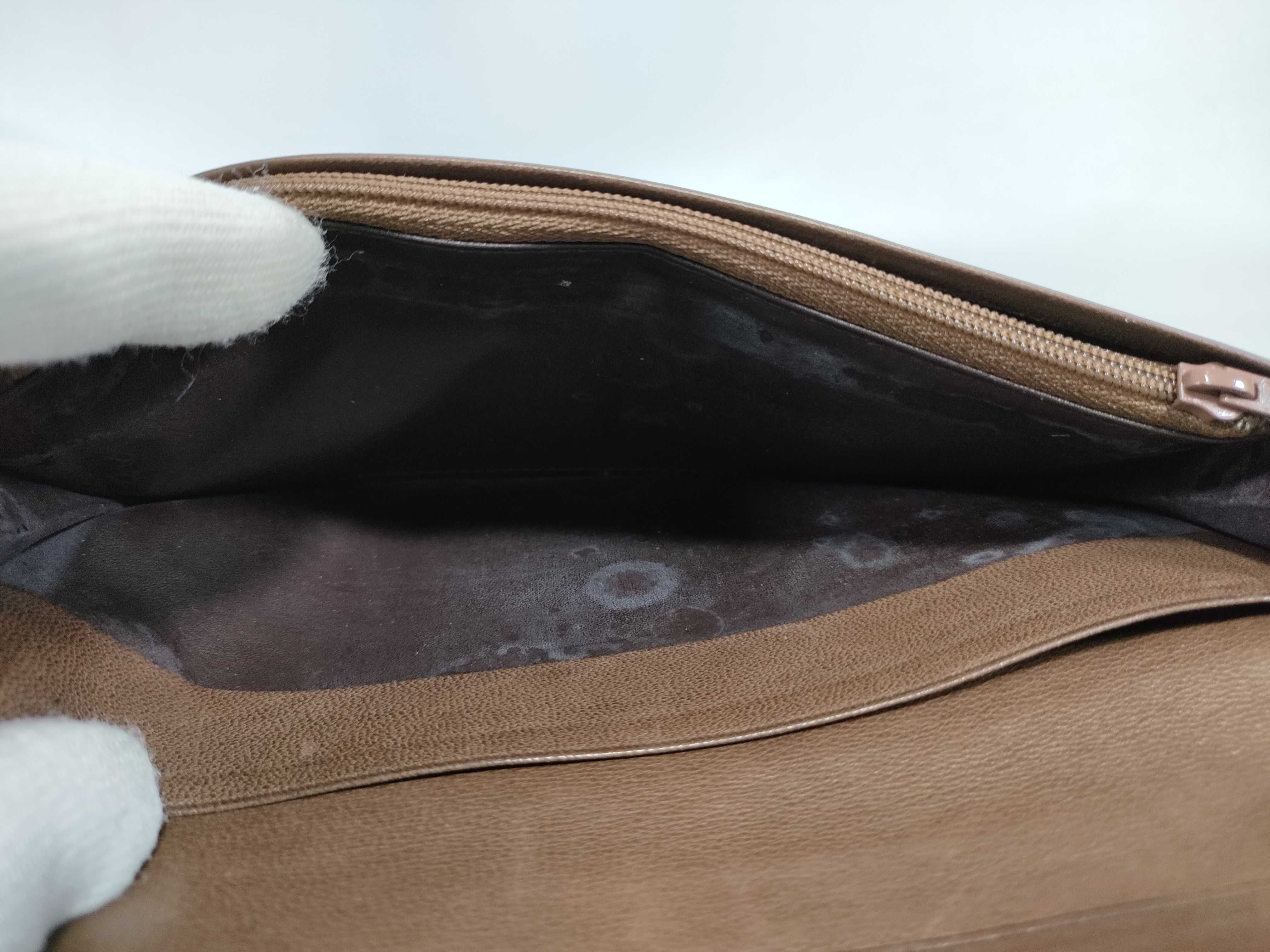 Leather Long Wallet, Brown — view 11