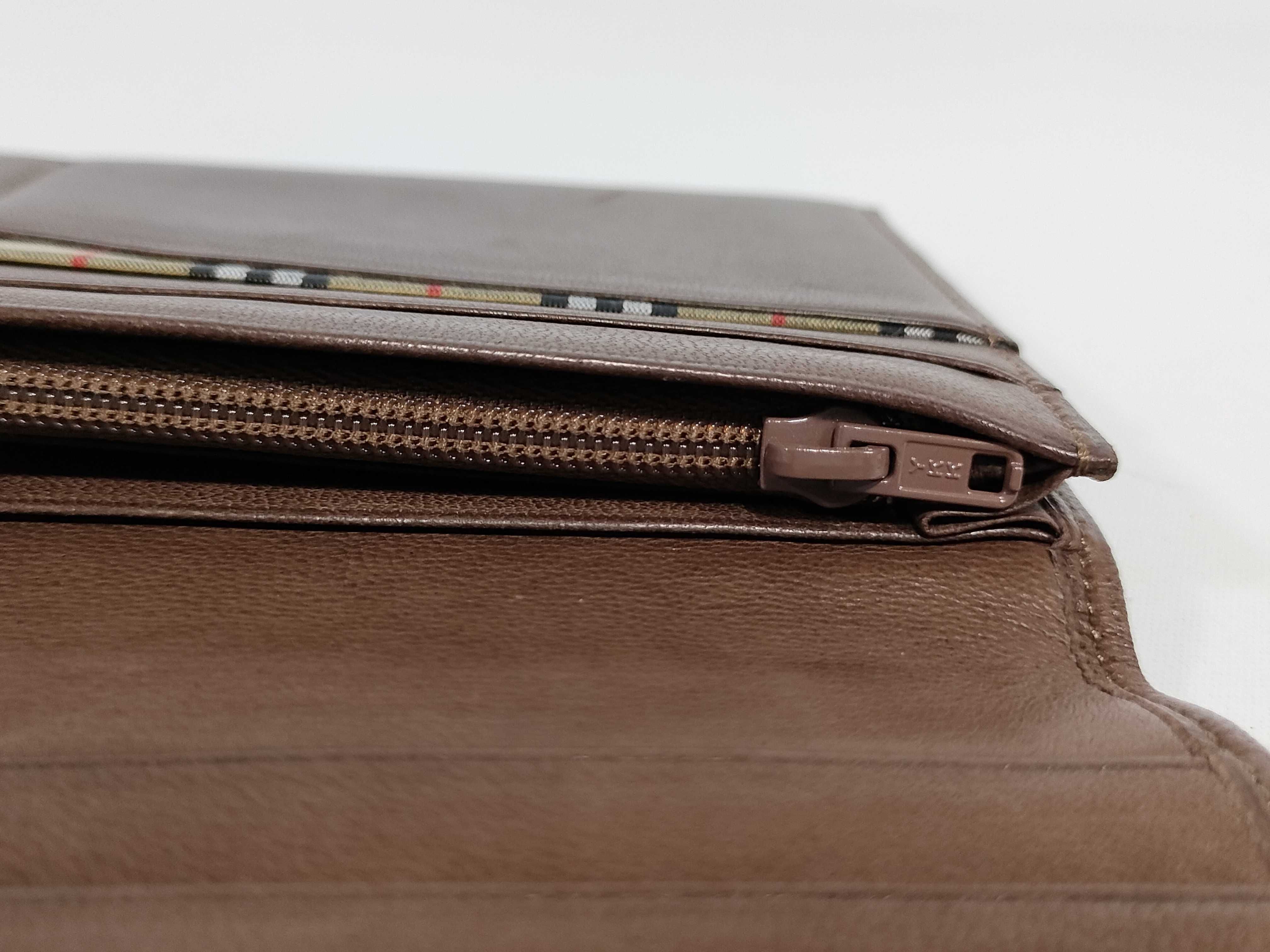 Leather Long Wallet, Brown — view 13