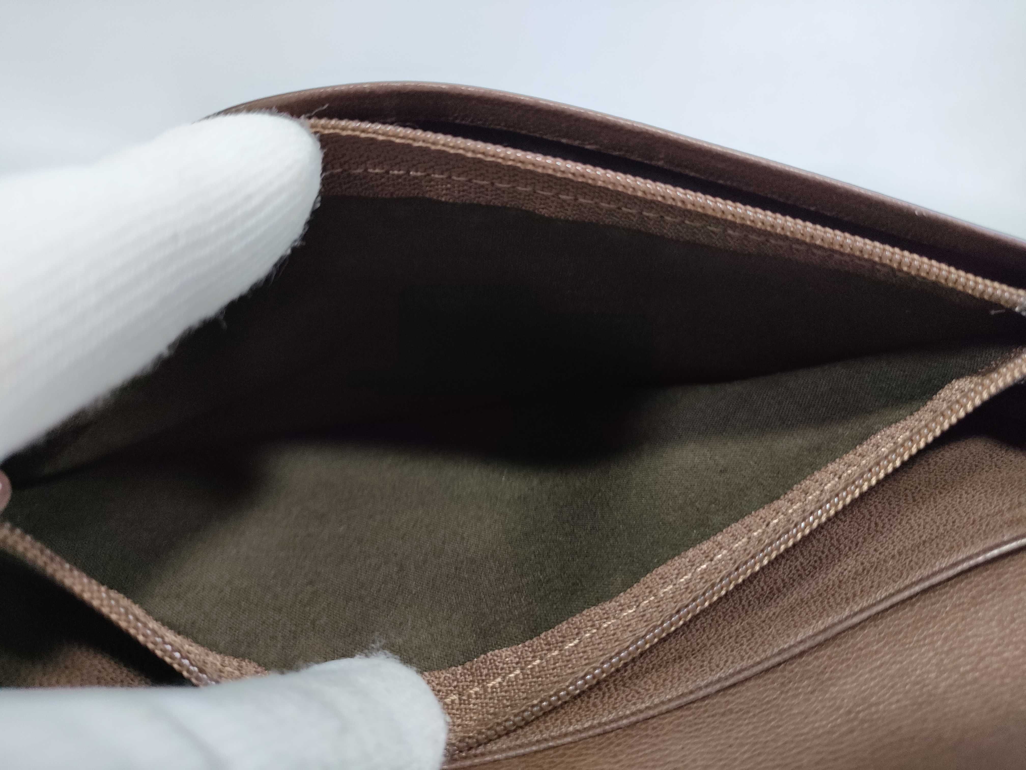 Leather Long Wallet, Brown — view 14