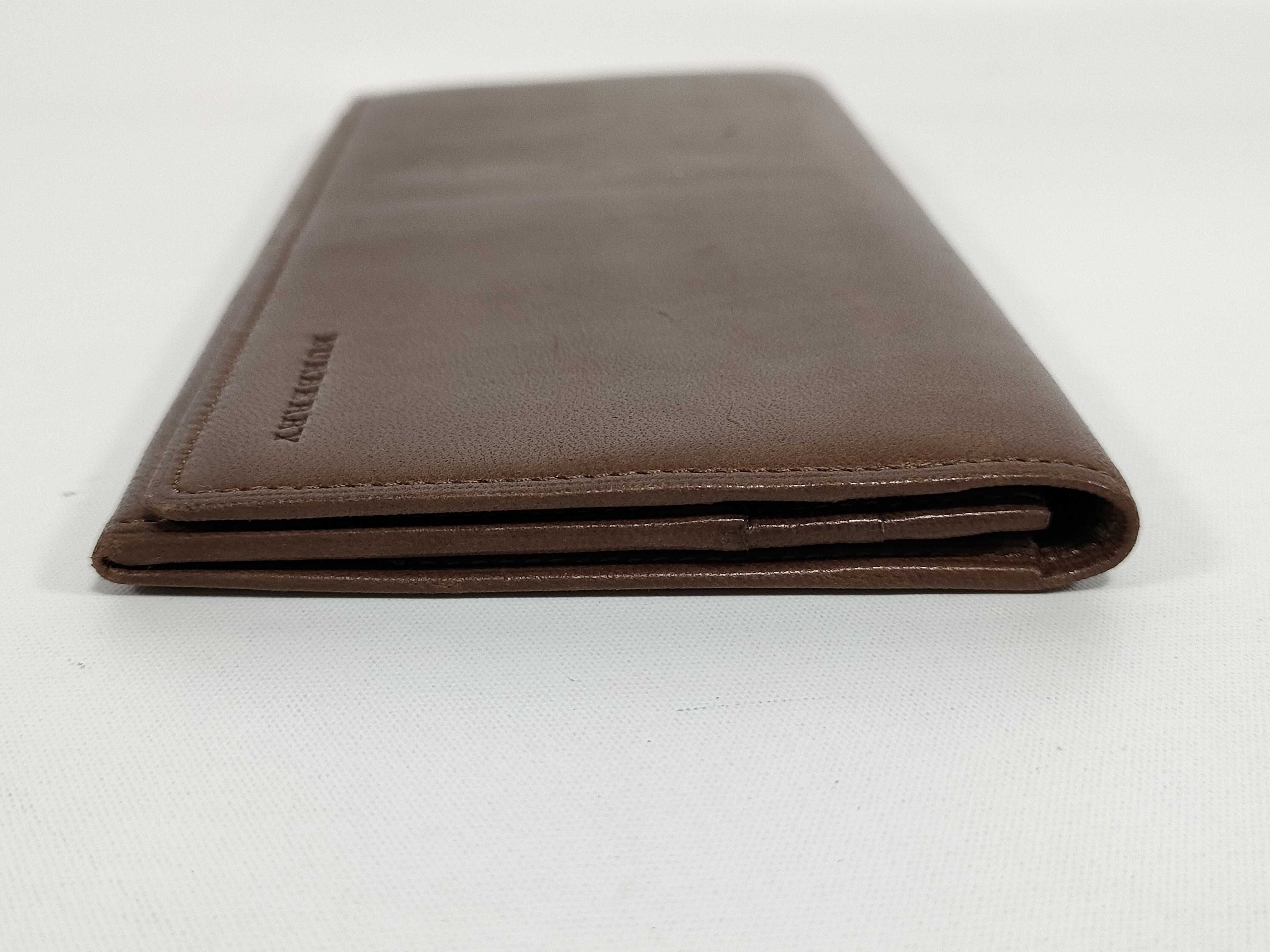 Leather Long Wallet, Brown — view 3