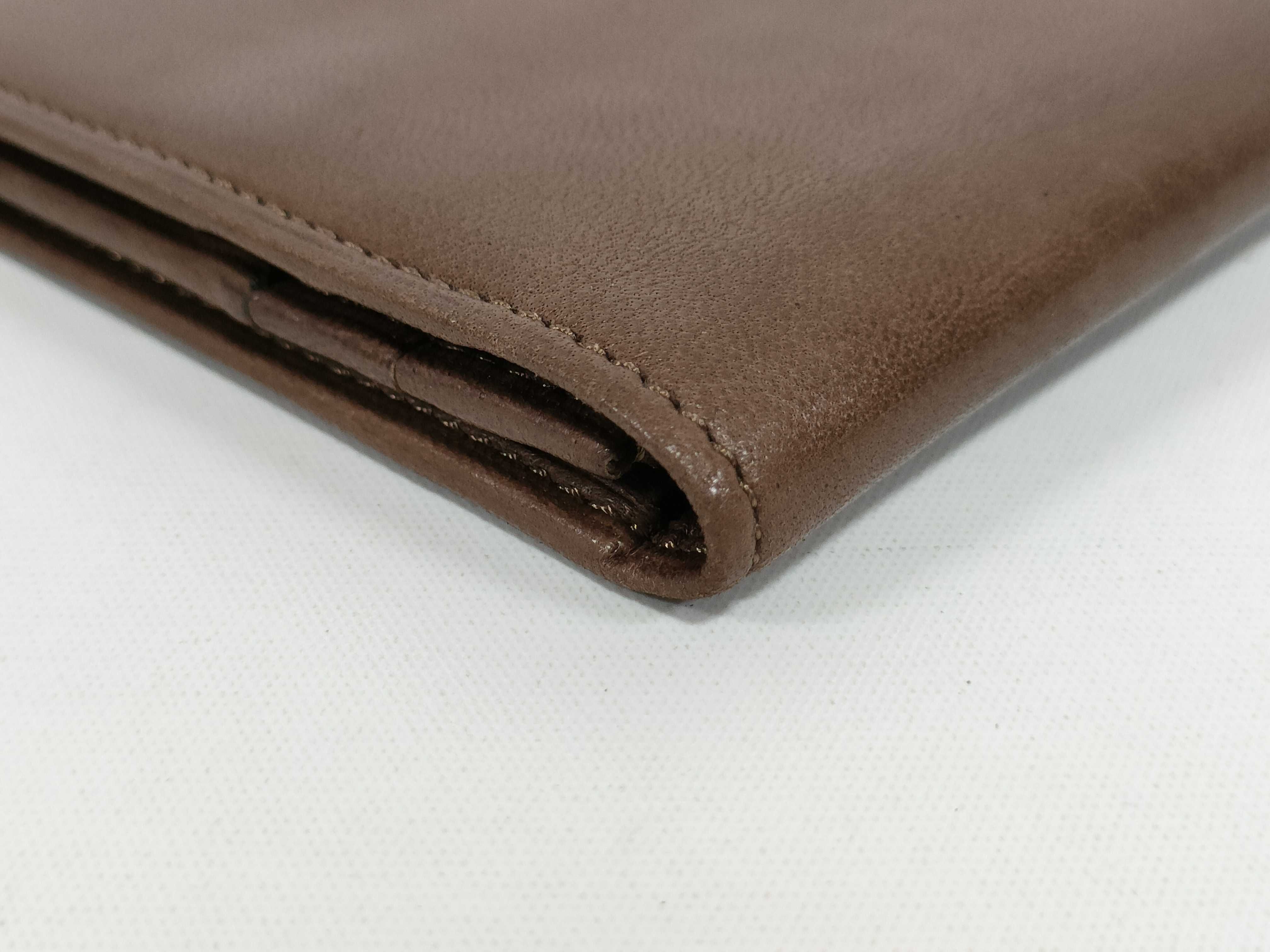 Leather Long Wallet, Brown — view 4