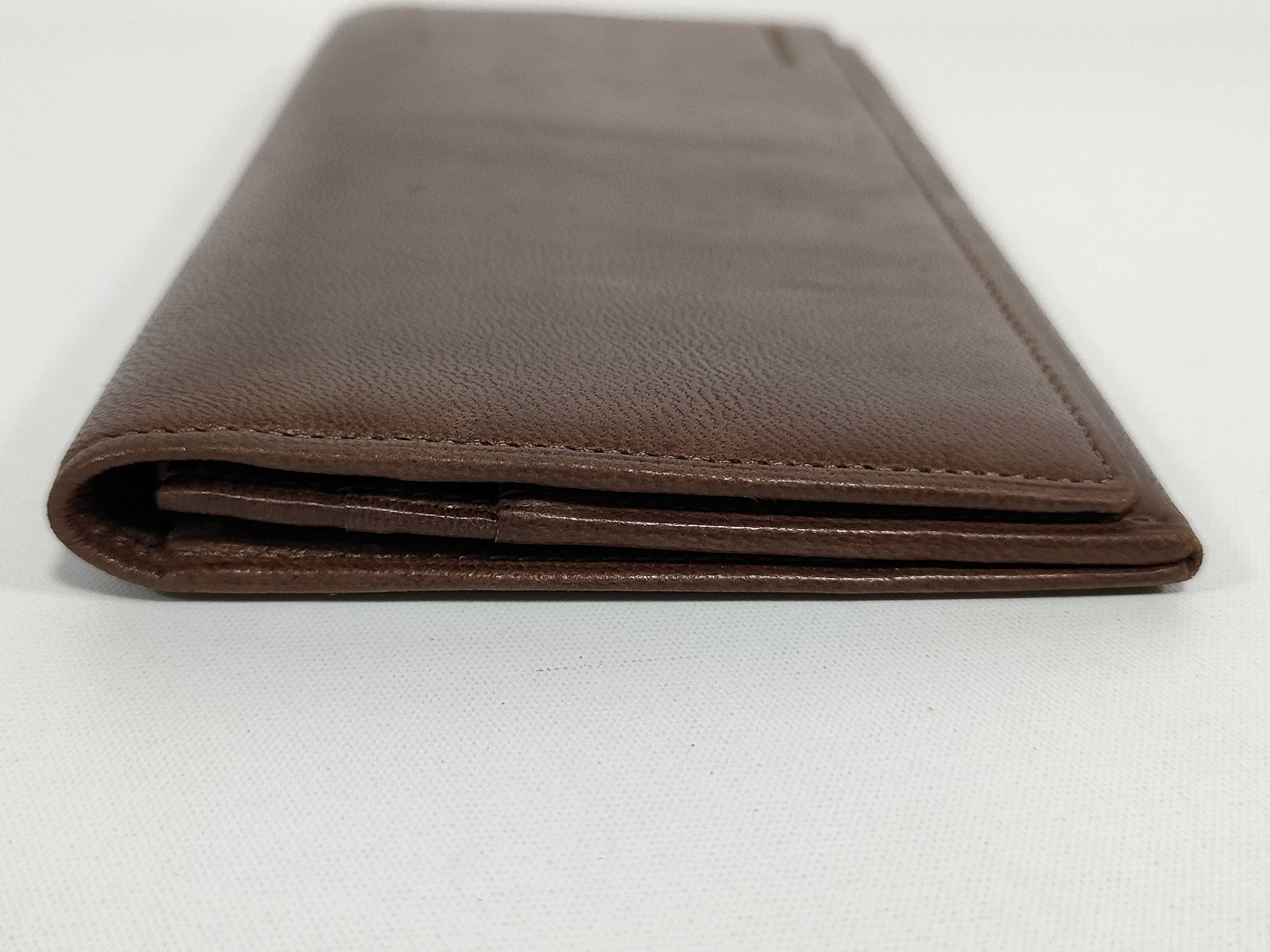 Leather Long Wallet, Brown — view 6