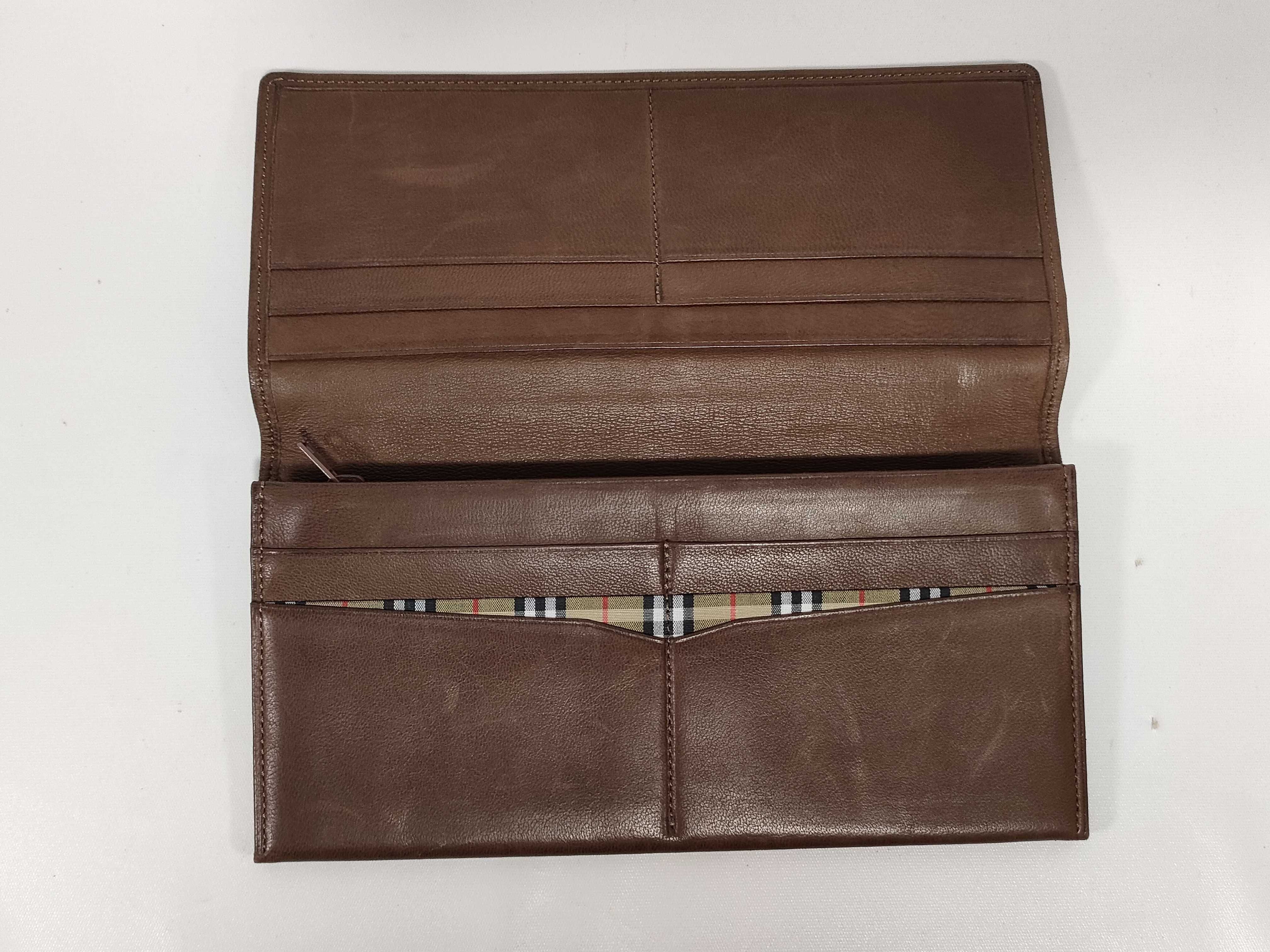 Leather Long Wallet, Brown — view 8