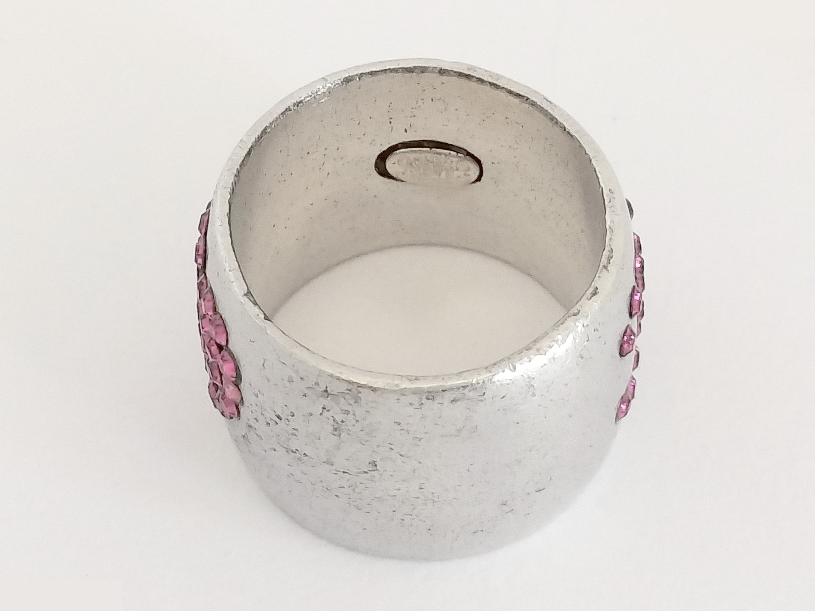 Coco Heart Rhinestone Silver Ring #13 — view 4