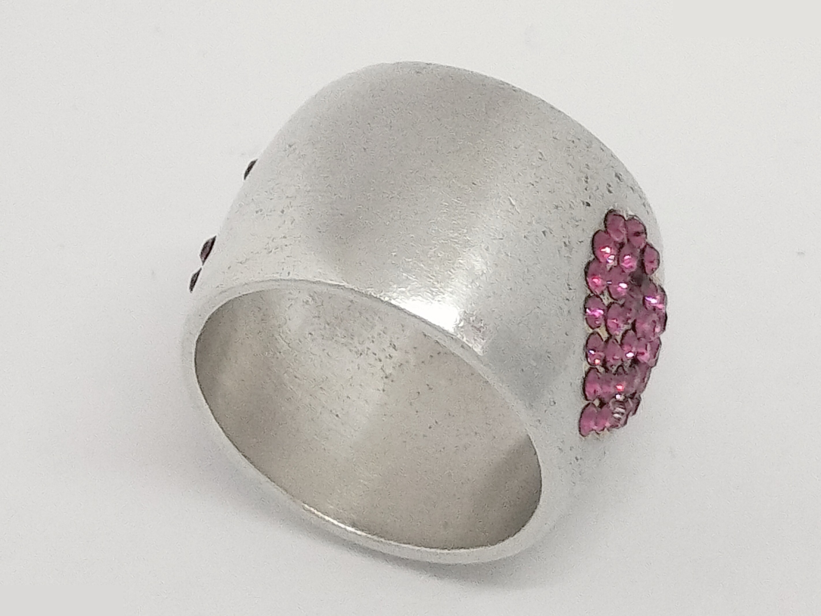 Coco Heart Rhinestone Silver Ring #13 — view 5