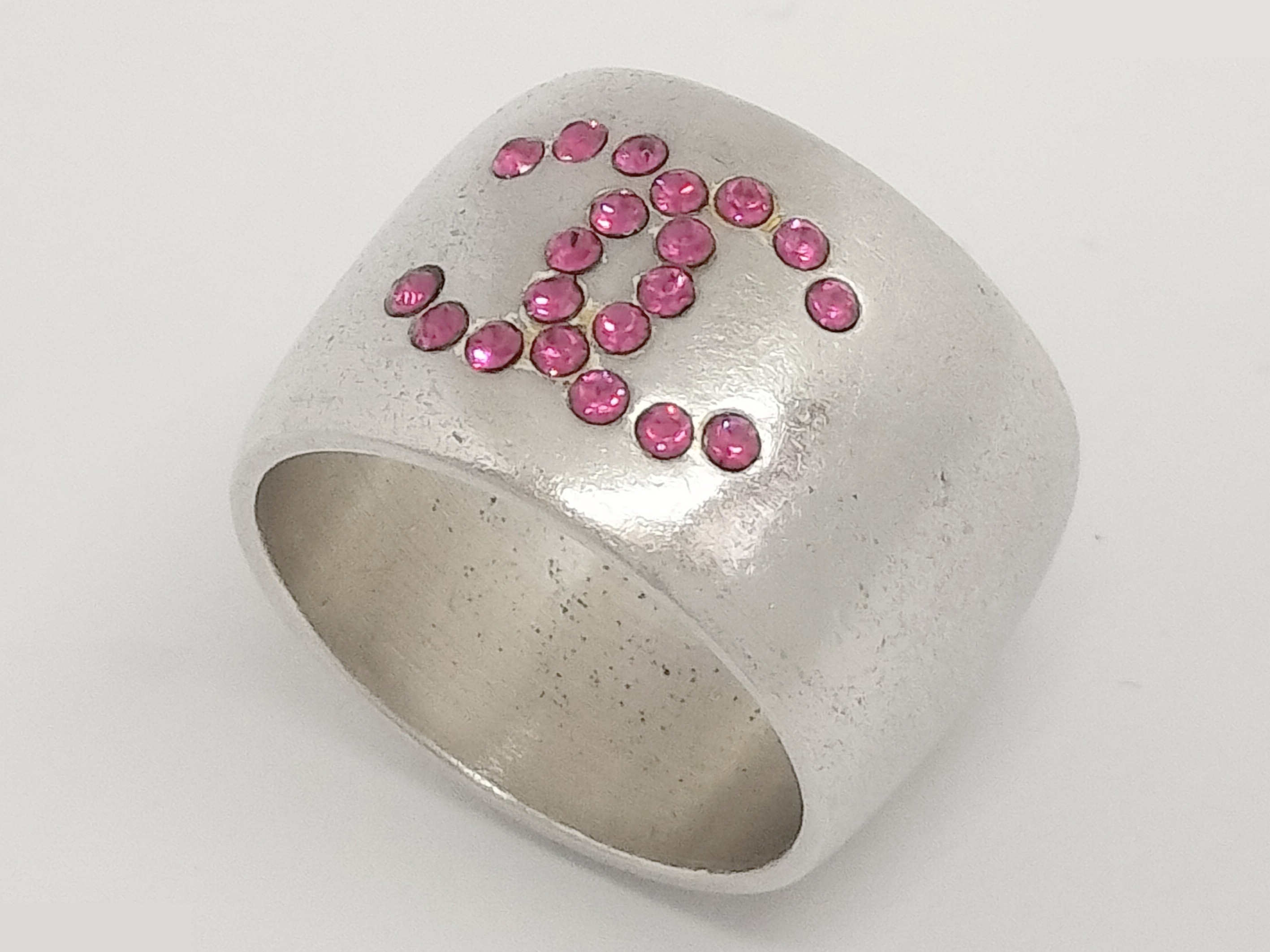 Coco Heart Rhinestone Silver Ring #13 — view 6