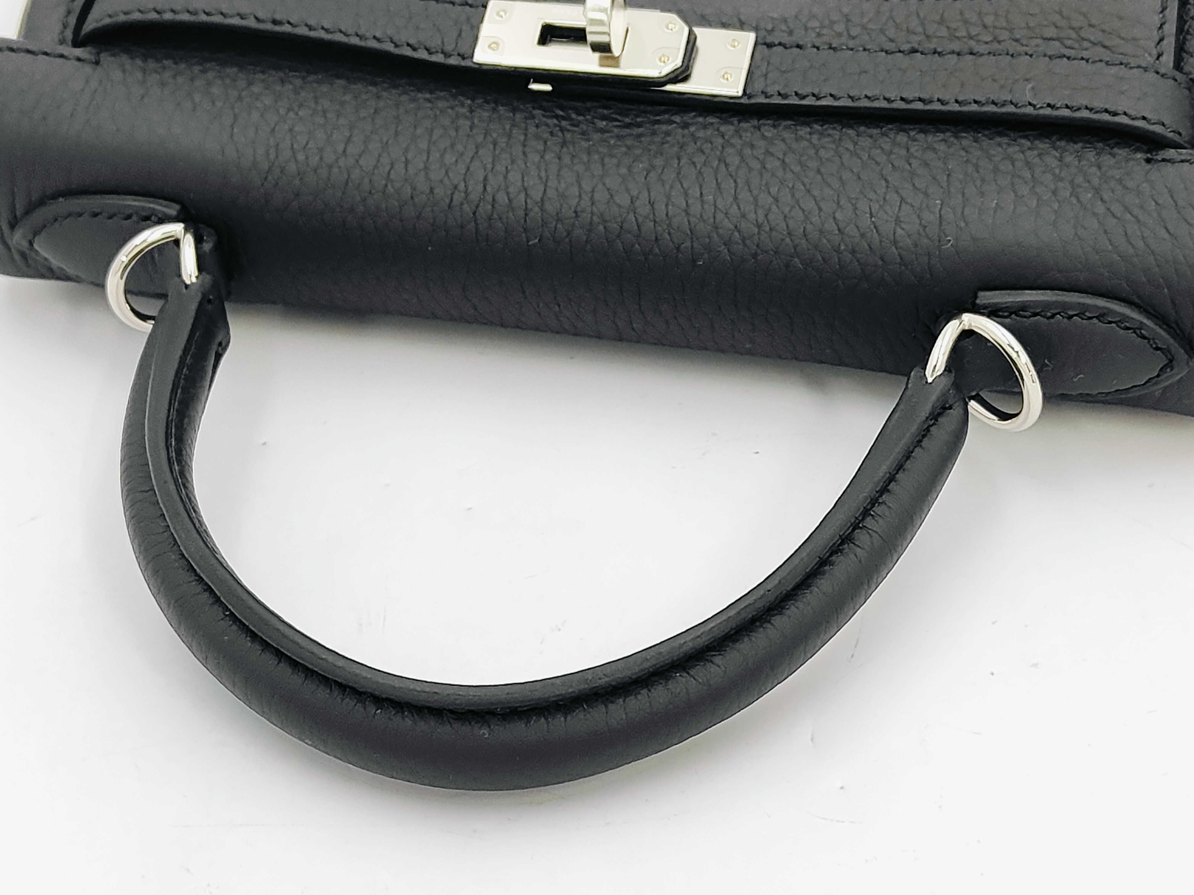 Kelly 25 Togo Black Silver Hardware G Stamp Handbag — view 3
