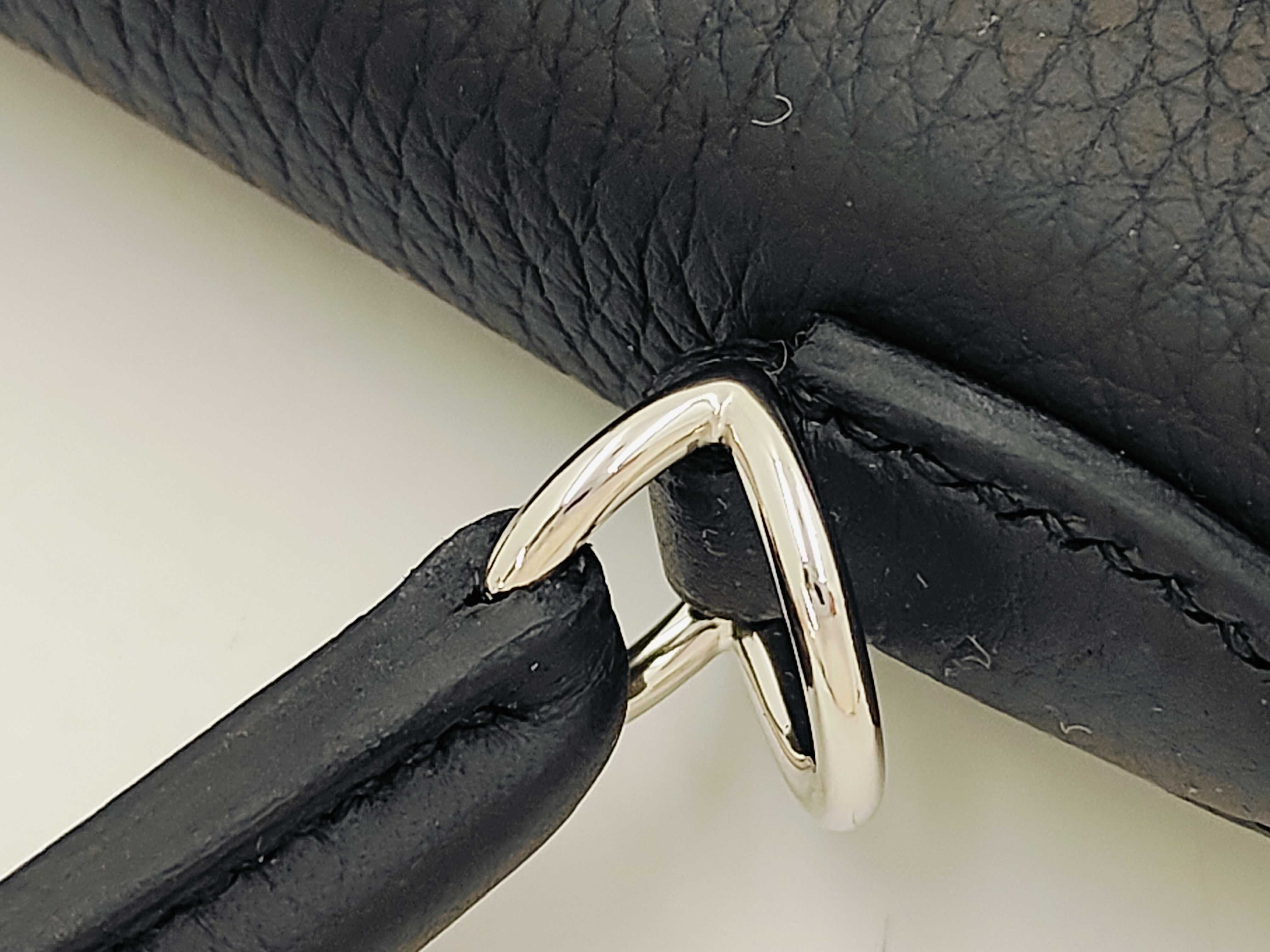 Kelly 25 Togo Black Silver Hardware G Stamp Handbag — view 5