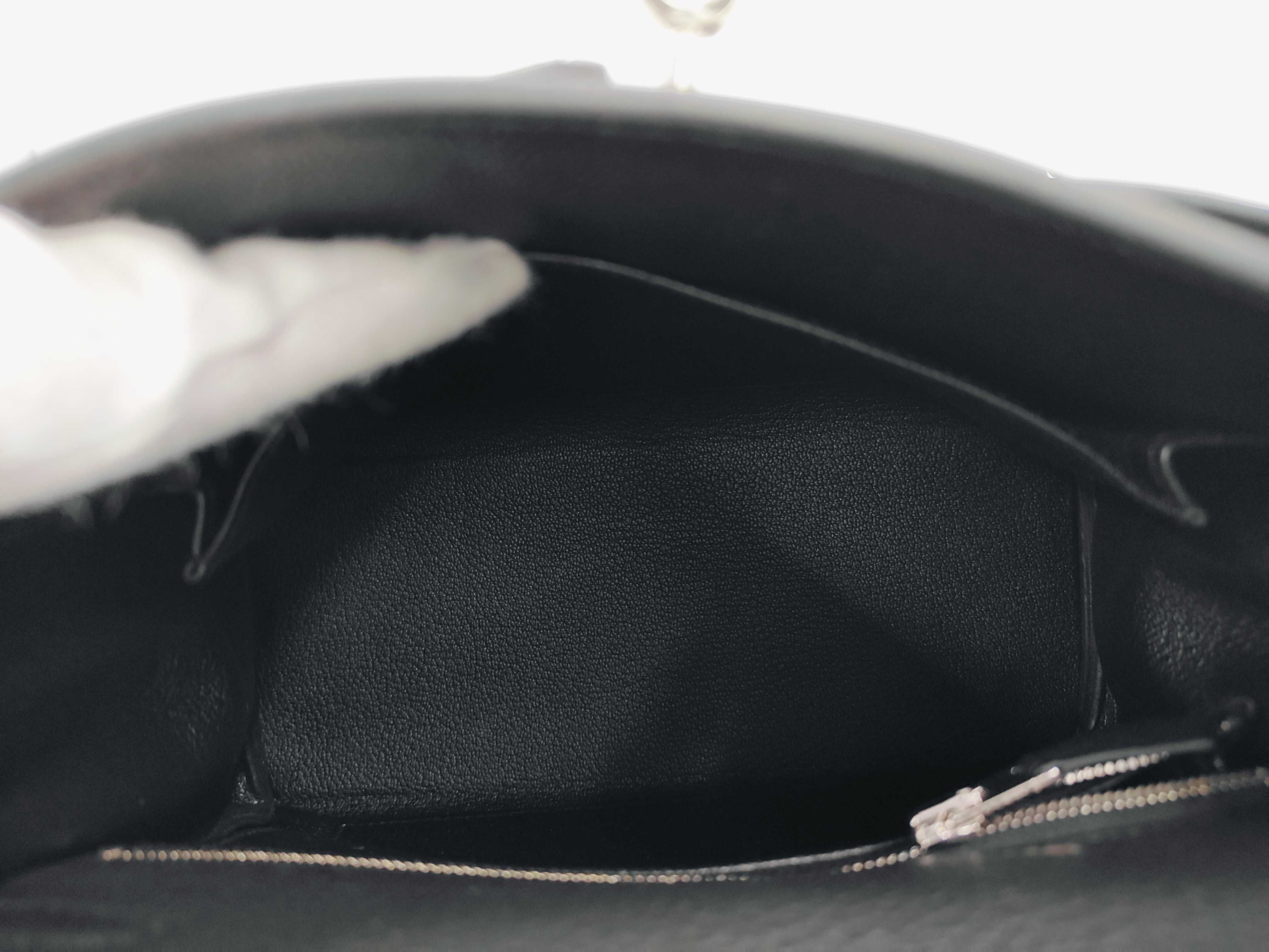 Kelly 25 Togo Black Silver Hardware G Stamp Handbag — view 8