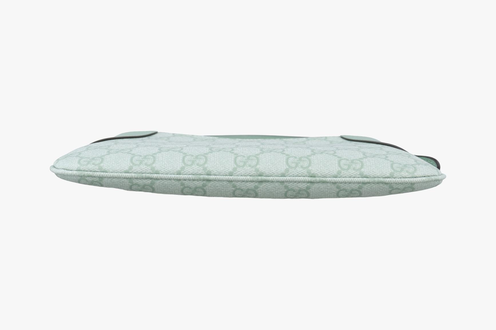 GG Emblem, GG Coated Canvas x Leather, Green — view 3