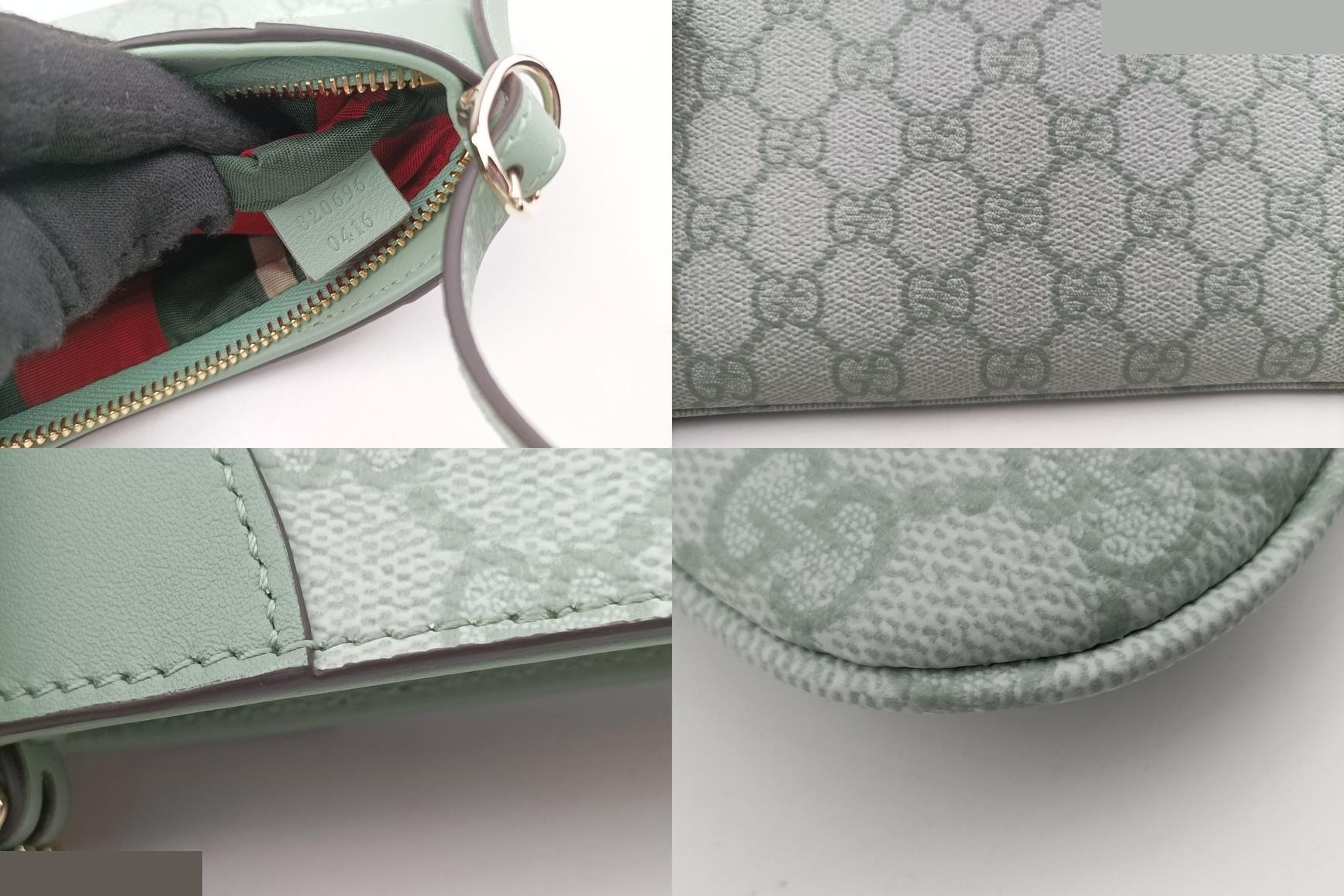 GG Emblem, GG Coated Canvas x Leather, Green — view 8