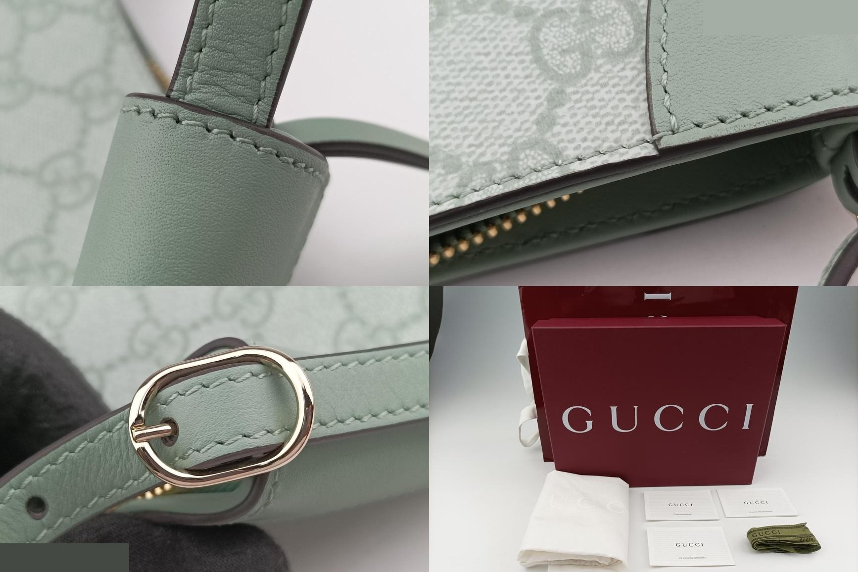 GG Emblem, GG Coated Canvas x Leather, Green — view 10