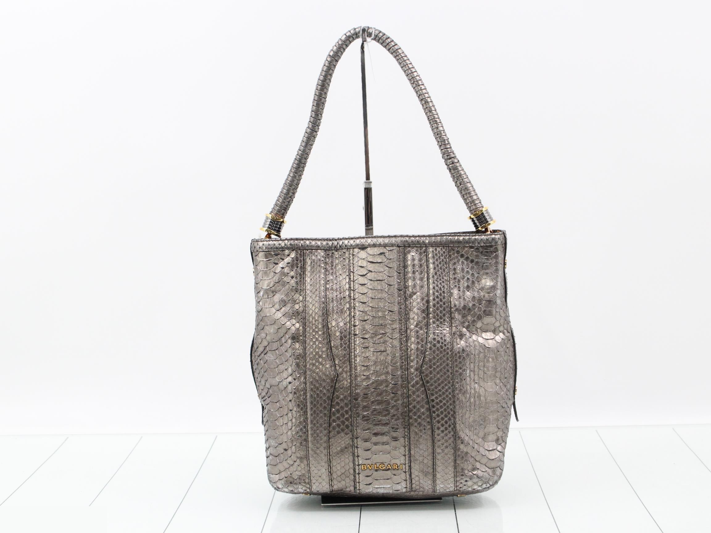 Metallic Python One Shoulder Bag
