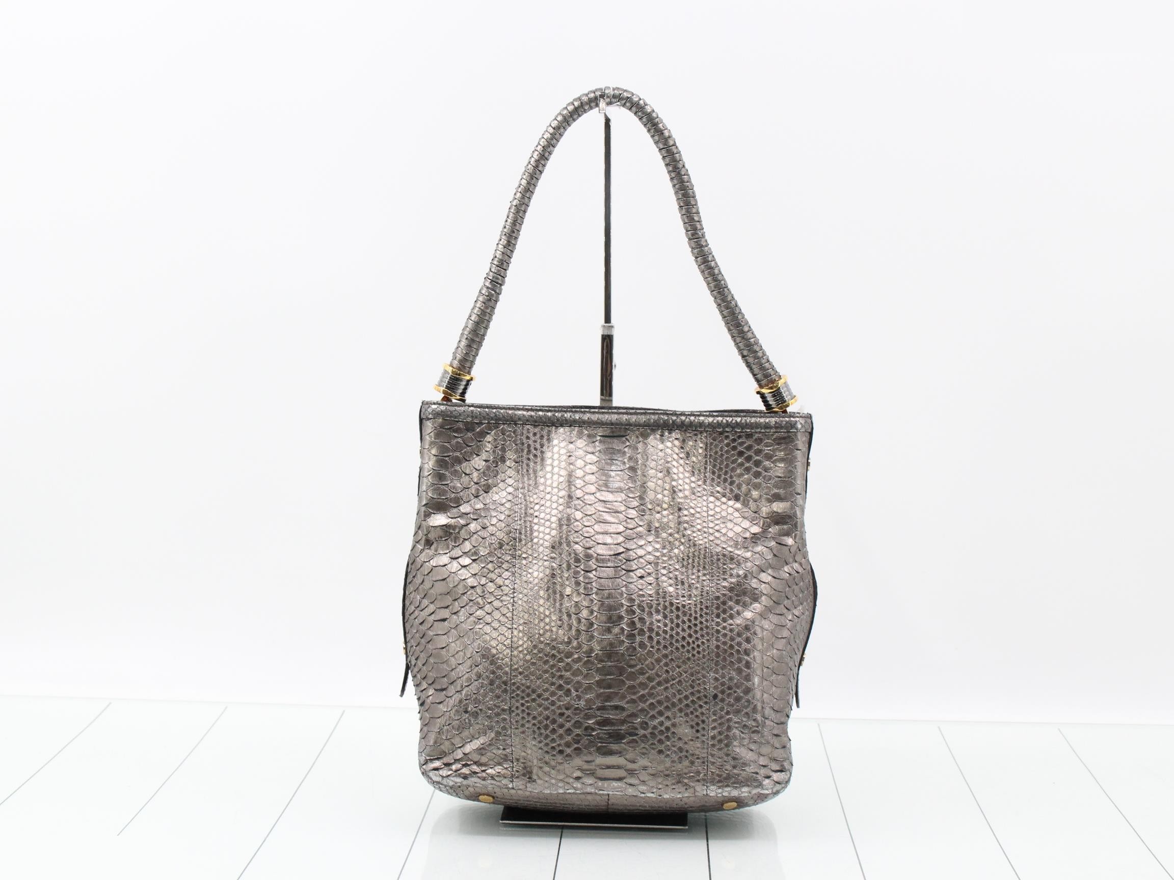 Metallic Python One Shoulder Bag — view 2