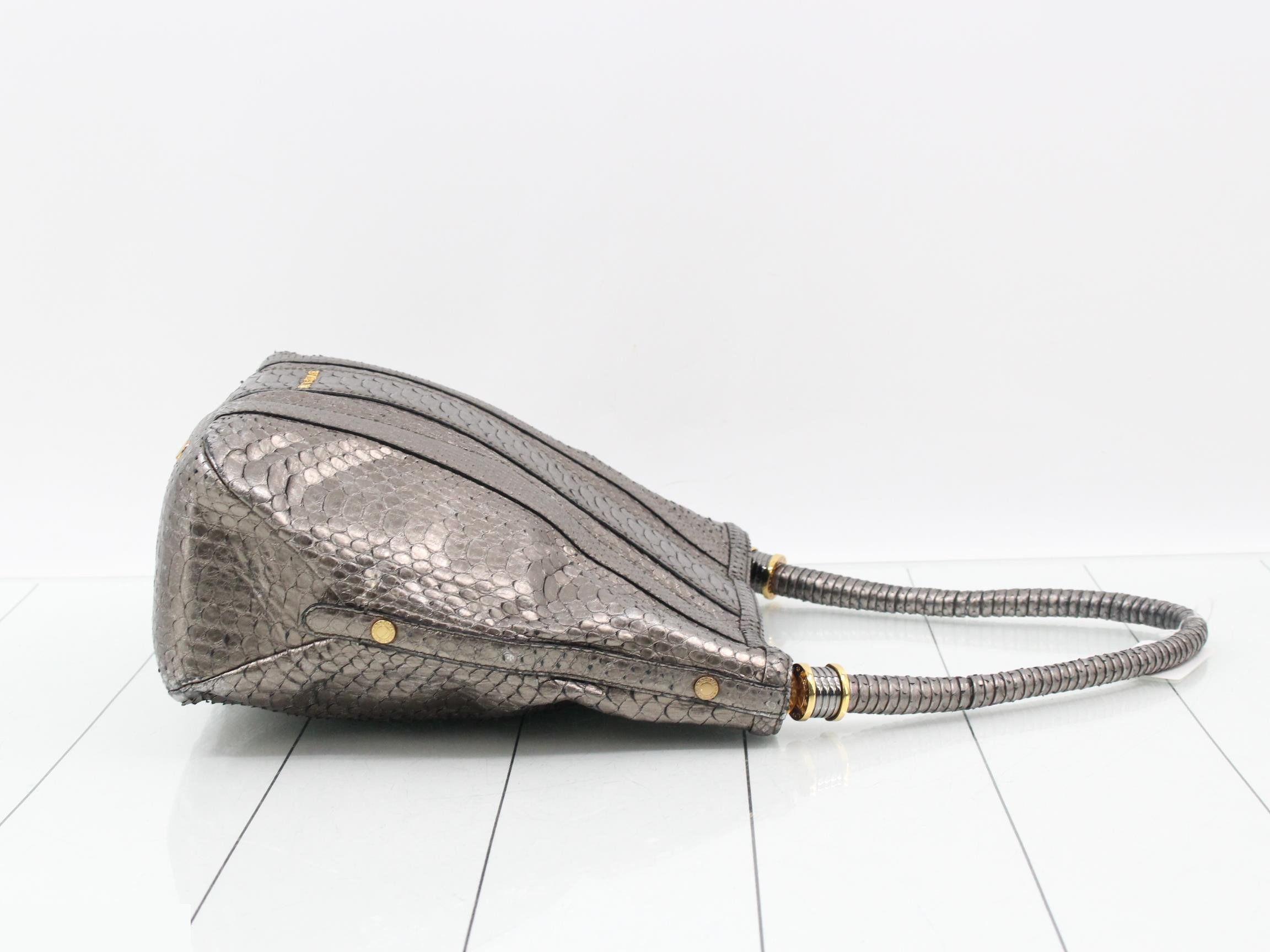 Metallic Python One Shoulder Bag — view 3