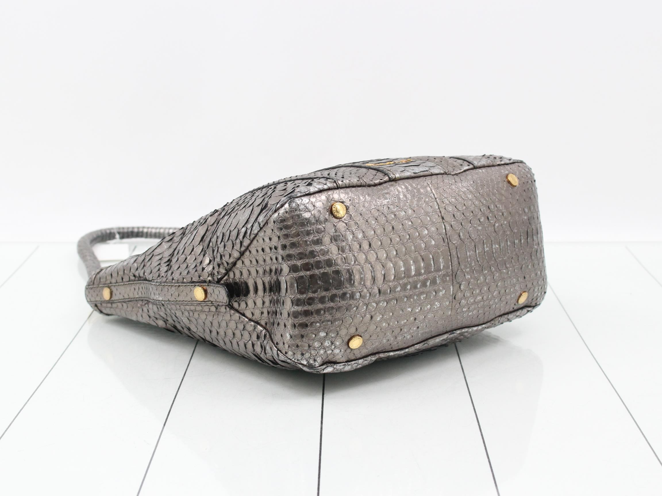 Metallic Python One Shoulder Bag — view 5