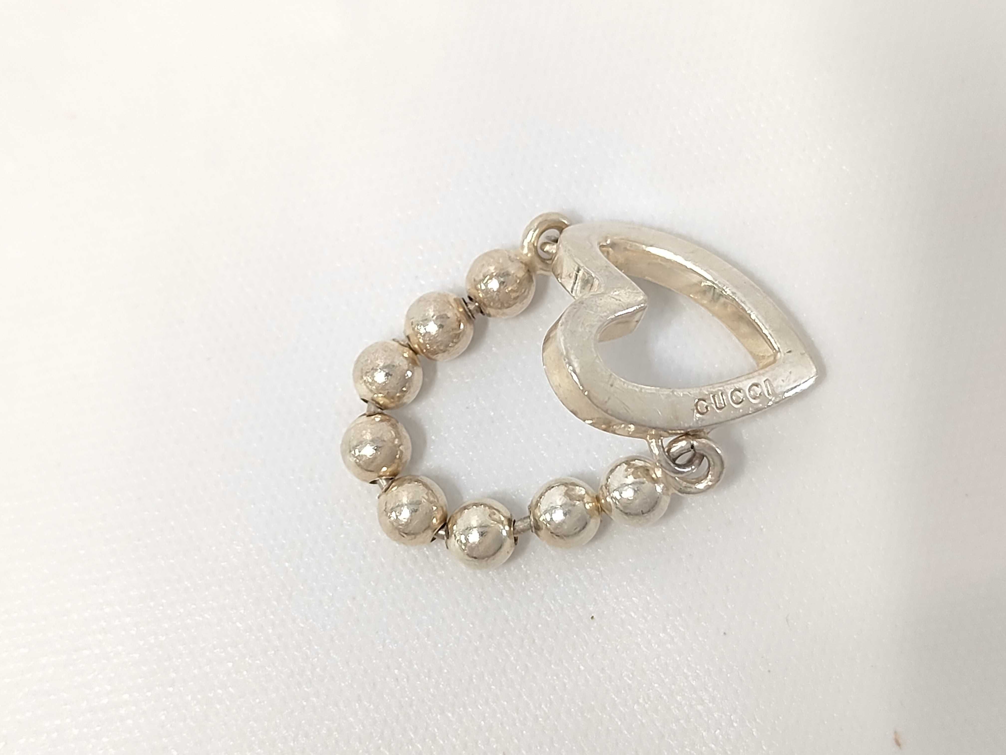 Ball Chain Heart Logo Sterling Silver 925 Ring — view 4