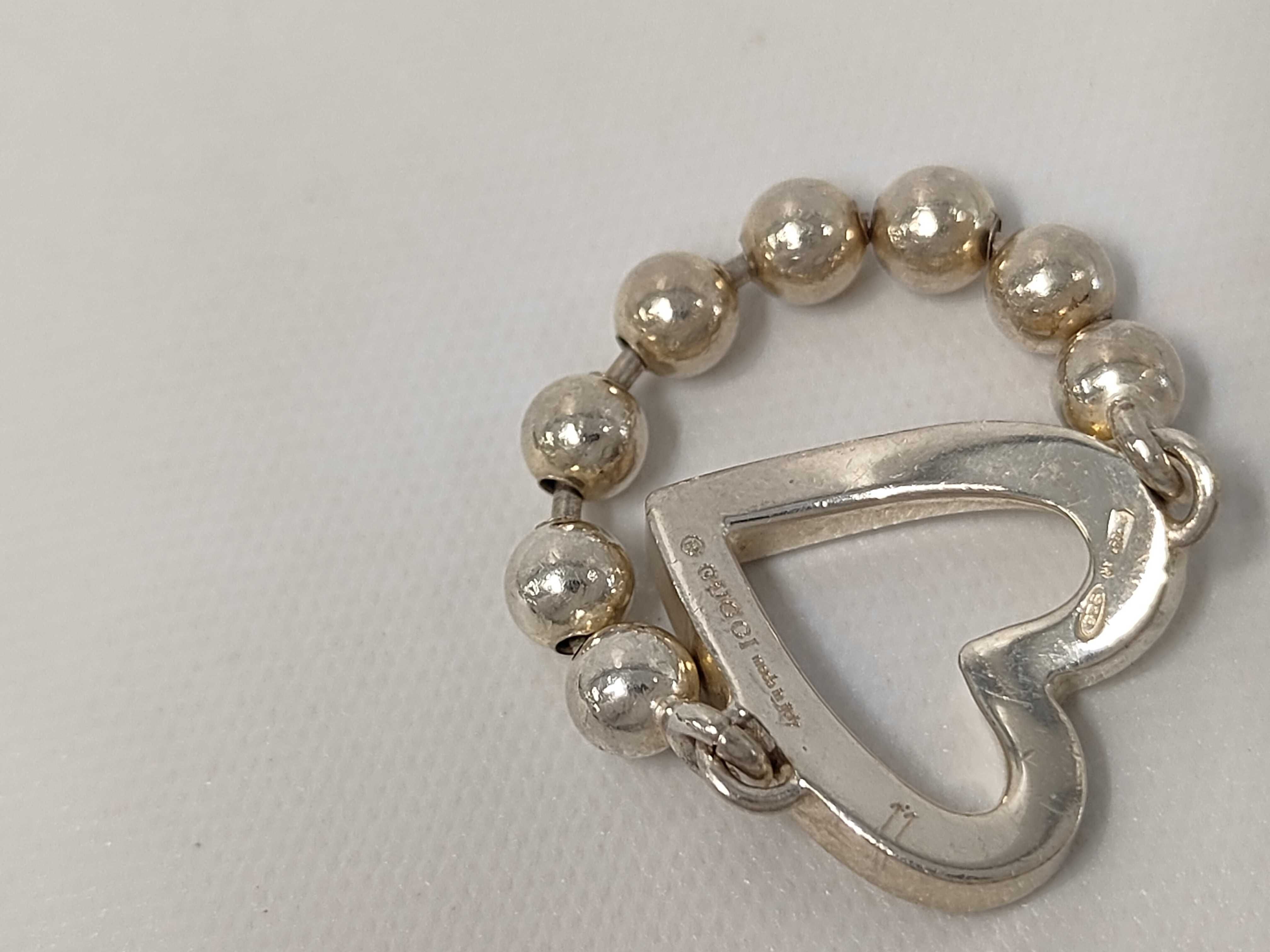 Ball Chain Heart Logo Sterling Silver 925 Ring — view 7