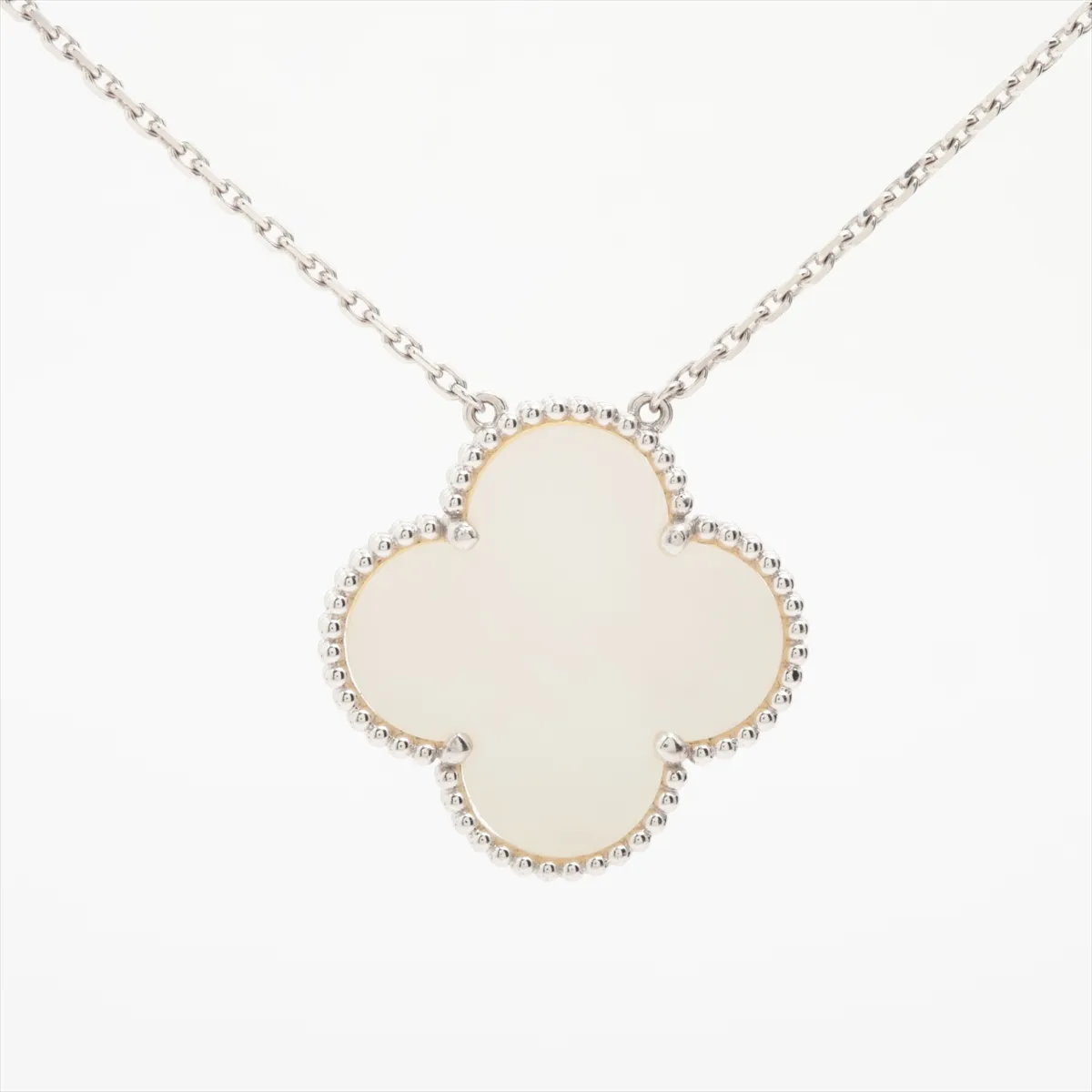 Magic Alhambra Shell Necklace, 750 (WG), 10.7g, JE011825, — view 2