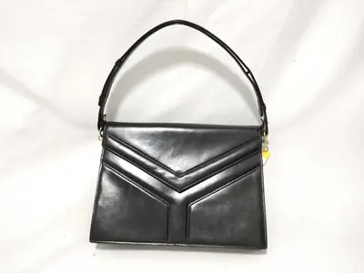 Leather Shoulder Bag, Formal, Black Shoulder Bag