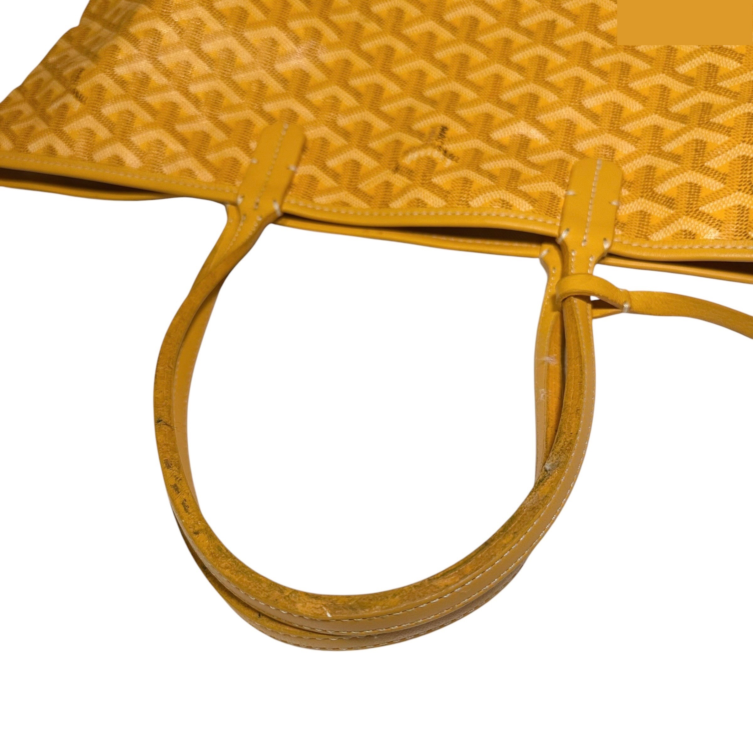 Saint Louis PM PVC x Leather Tote Bag, Yellow — view 7