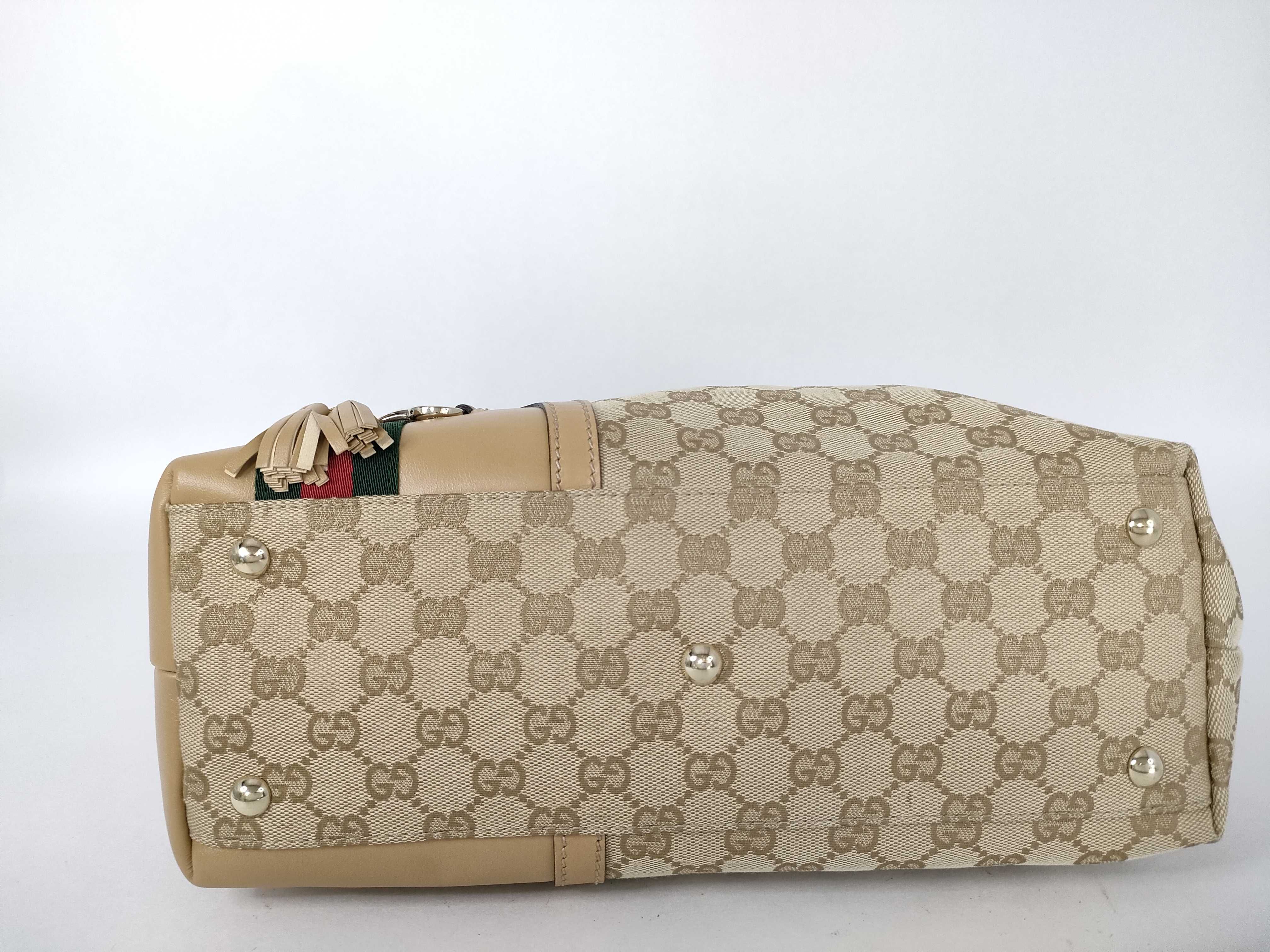 GG Canvas Gucci Mini Boston Bag GG Sherry Line Horsebit 232986 520981 Handbag — view 7