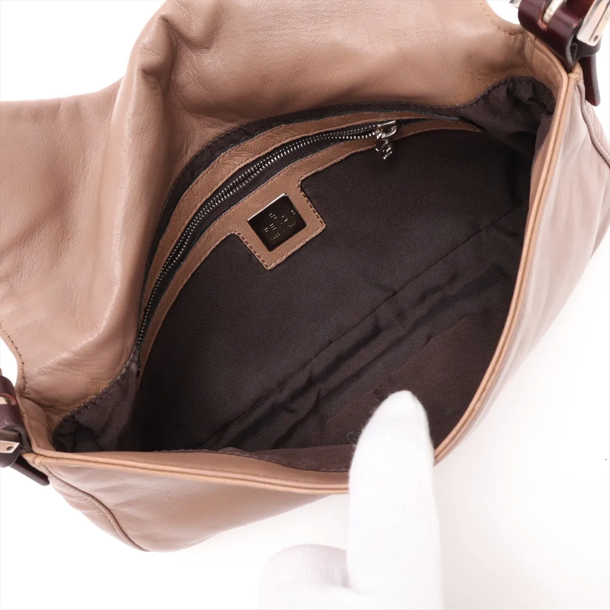 Mamma Bucket Leather Shoulder Bag, Brown, 26424 — view 7